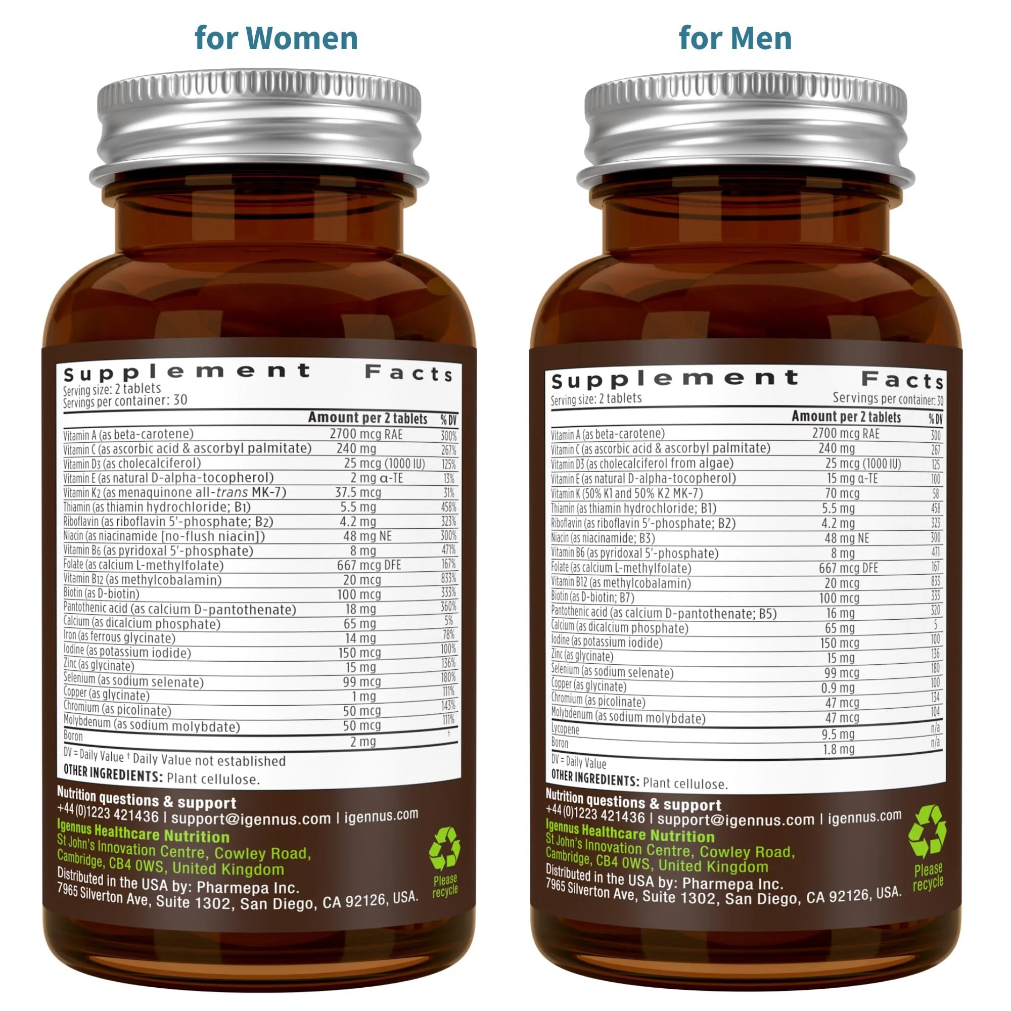 Igennus Methylated Multivitamin for Men & Women 2-Pack, All-Day Nutrient Delivery, Pure & Clean, Methylfolate & Methylcobalamin, High Strength MTHFR Supplement, Non-GMO & Halal, 30 Day Supply - Image 6