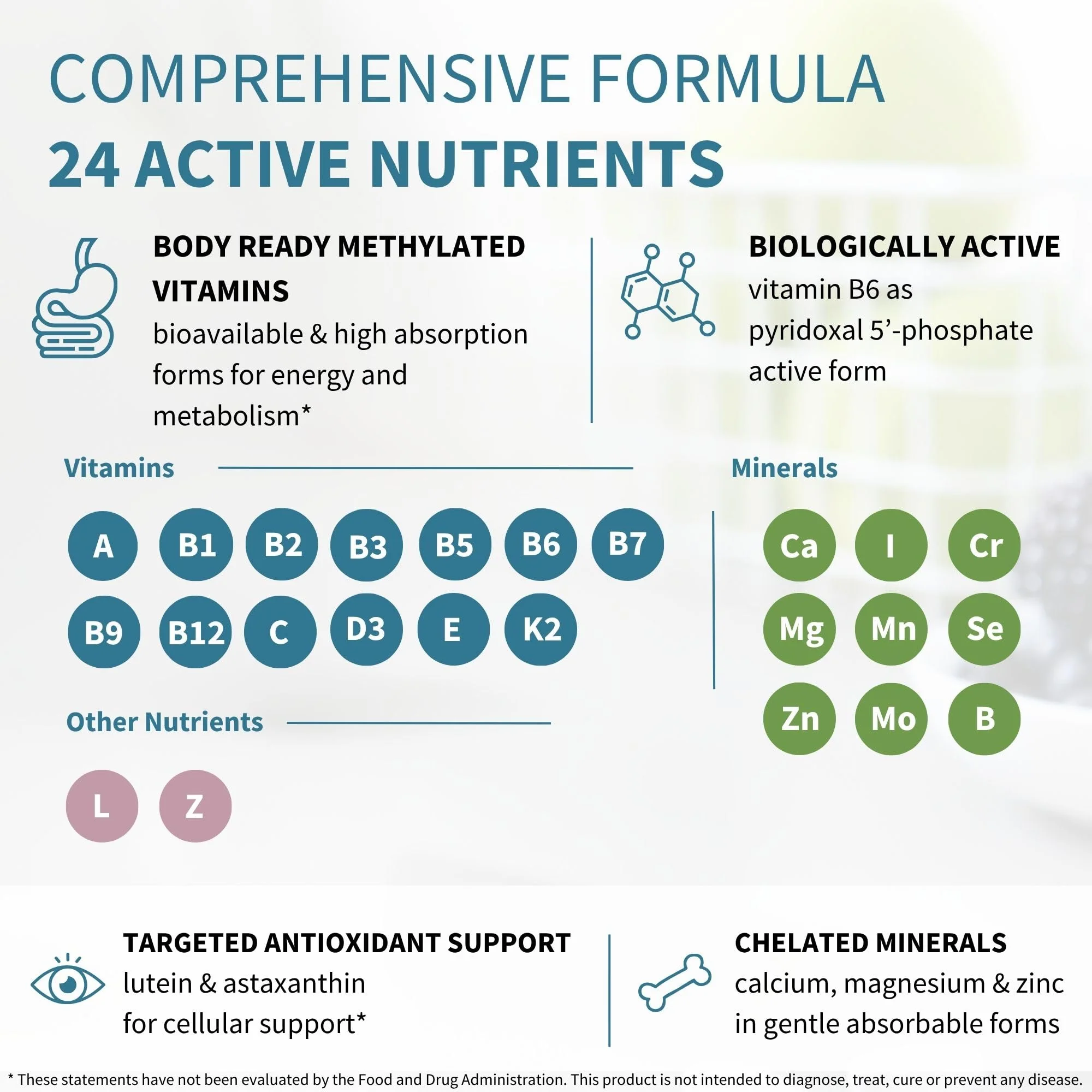 Igennus Methylated Multivitamin for Women 50+, Calcium & Magnesium for Bone Support, Sustained Release & Active B-Vitamins, Iron-Free Formula, Antioxidant Support, Clean Label, 60 Tablets - Image 3