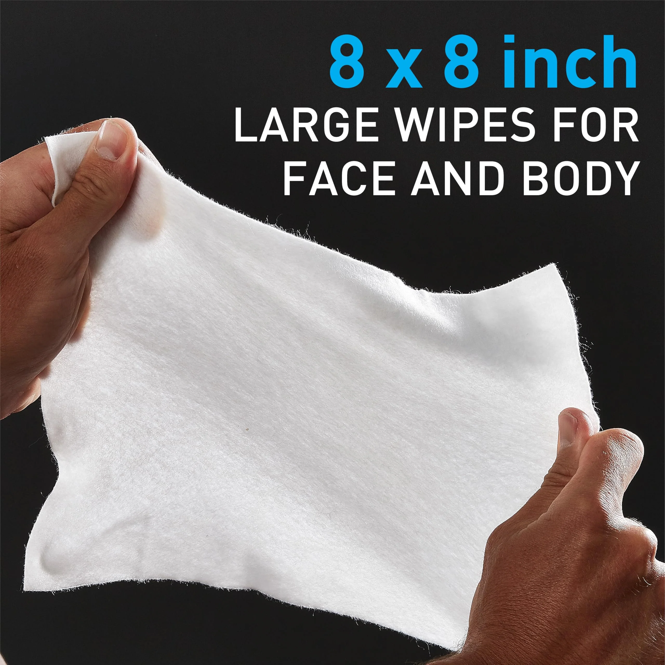 Ignite Mens Body Wet Wipes, Extra Thick 8" x 8" Shower Wipes, Energizing Scent, 10 Count (Pack of 5) - Image 6