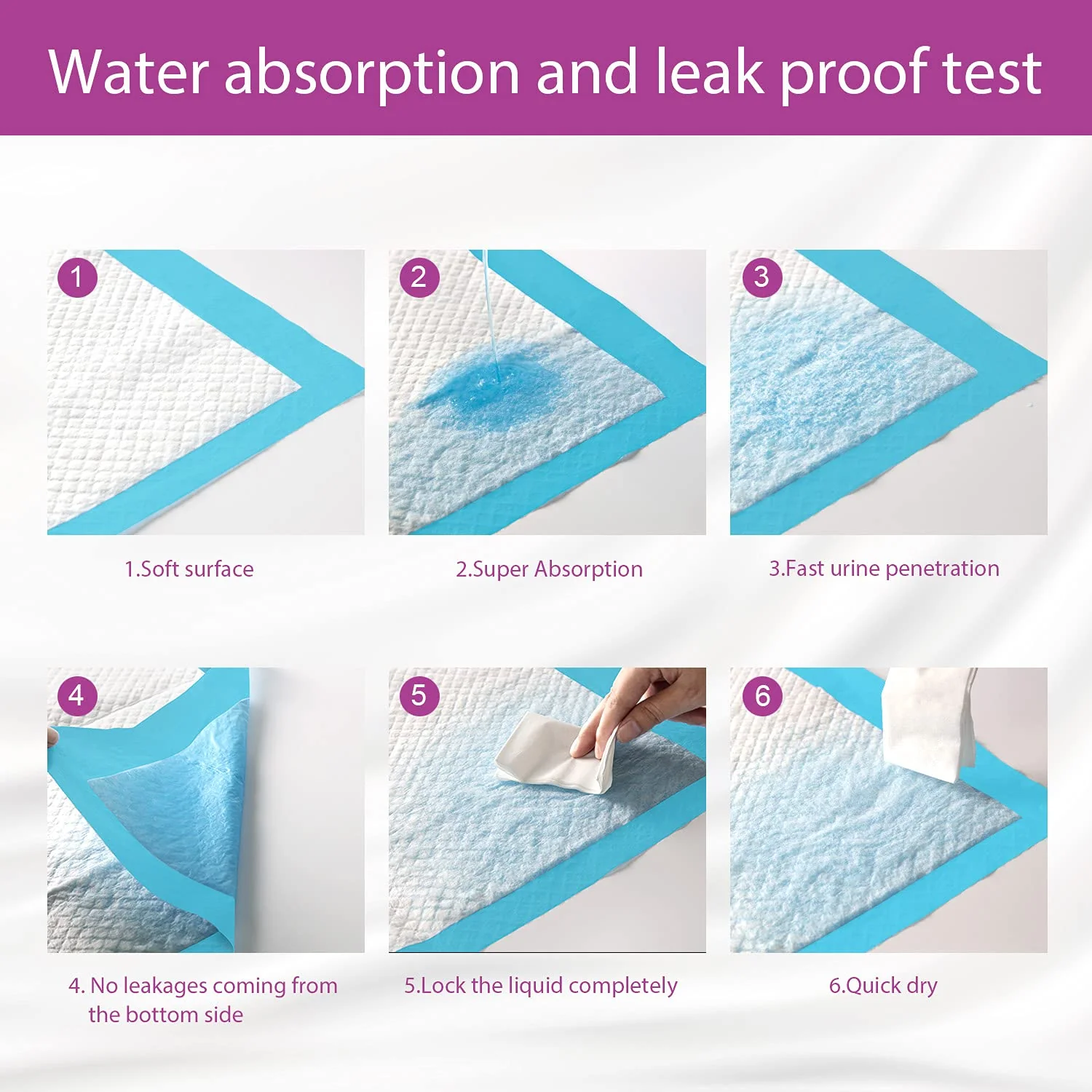 IMMCUTE Dog Pee Pads Extra Large 28"x34", X-Large Training Puppy Pee Pads Super Absorbent & Leak-Proof, XL Disposable Pet Piddle Pad and Potty Pads for Dogs, Puppies, Doggie (XLarge:28"*34"- 30 Ct) - Image 3