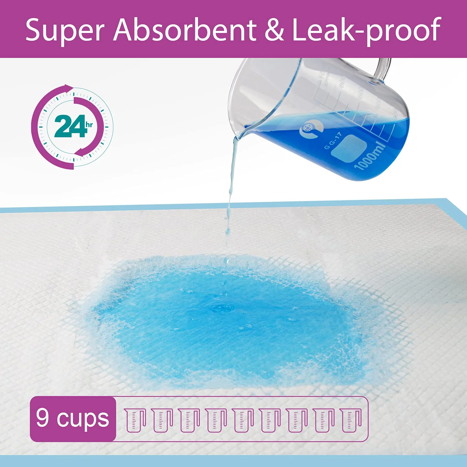 IMMCUTE Dog Pee Pads Extra Large 28"x34", X-Large Training Puppy Pee Pads Super Absorbent & Leak-Proof, XL Disposable Pet Piddle Pad and Potty Pads for Dogs, Puppies, Doggie (XLarge:28"*34"- 30 Ct) - Image 8