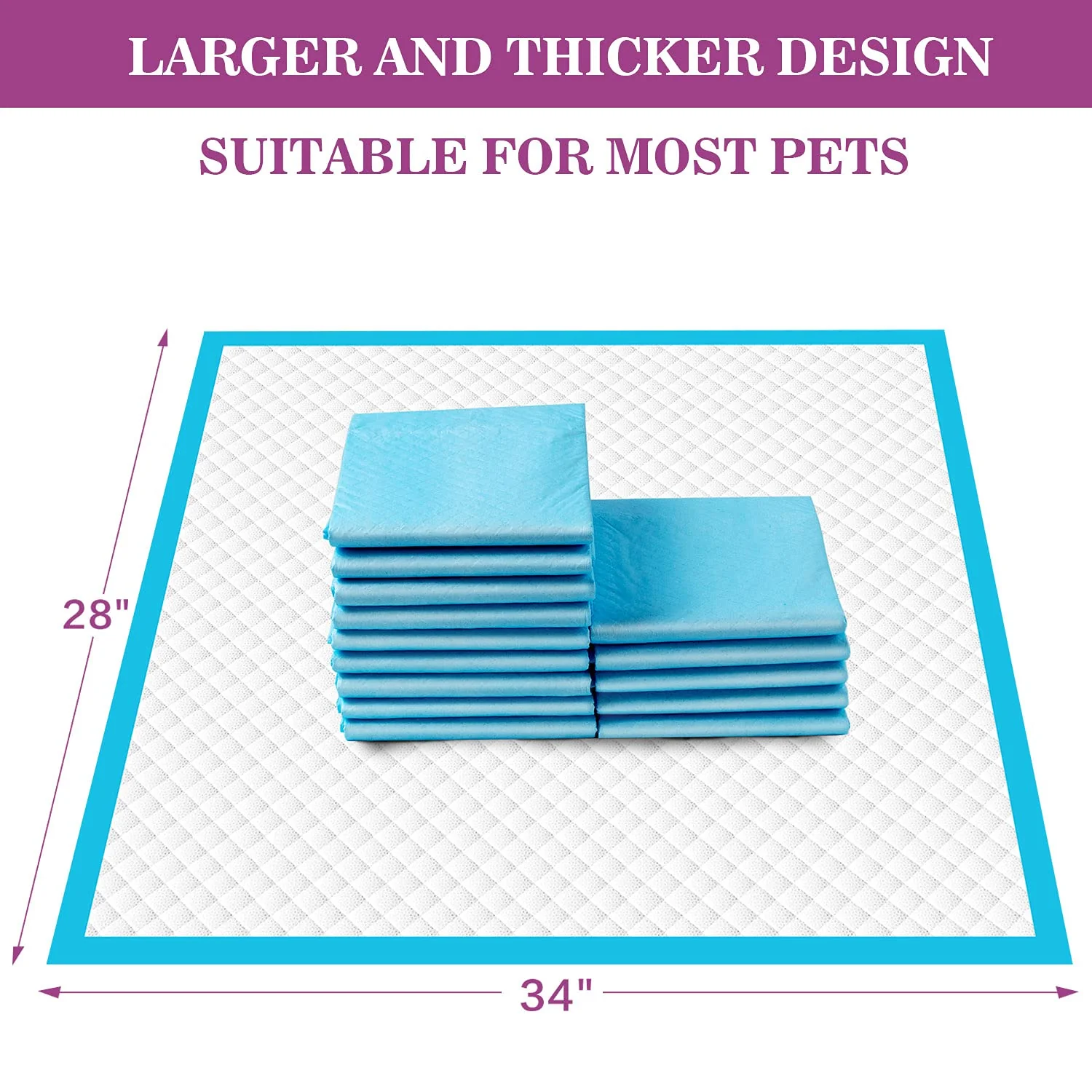 IMMCUTE Dog Pee Pads Extra Large 28"x34", X-Large Training Puppy Pee Pads Super Absorbent & Leak-Proof, XL Disposable Pet Piddle Pad and Potty Pads for Dogs, Puppies, Doggie (XLarge:28"*34"-40 Ct) - Image 8
