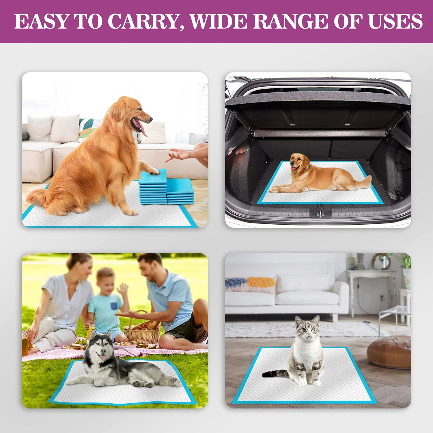 IMMCUTE Dog Pee Pads Extra Large 28"x34", X-Large Training Puppy Pee Pads Super Absorbent & Leak-Proof, XL Disposable Pet Piddle Pad and Potty Pads for Dogs, Puppies, Doggie (XLarge:28"*34"-40 Ct) - Image 9