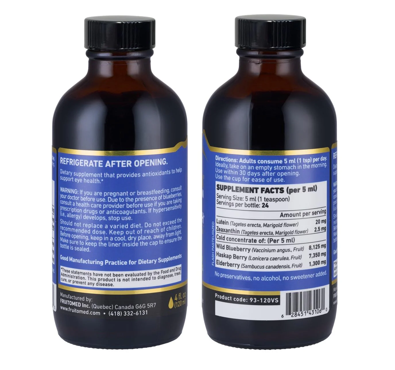 Immunia Vision. Lutein, Wild Blueberry, and Elderberry Concentrate. Eye Health Antioxidant Supplement. Concentrated Formula. Delicious Taste. 5 ml/Day. (3-Pack) - Image 6