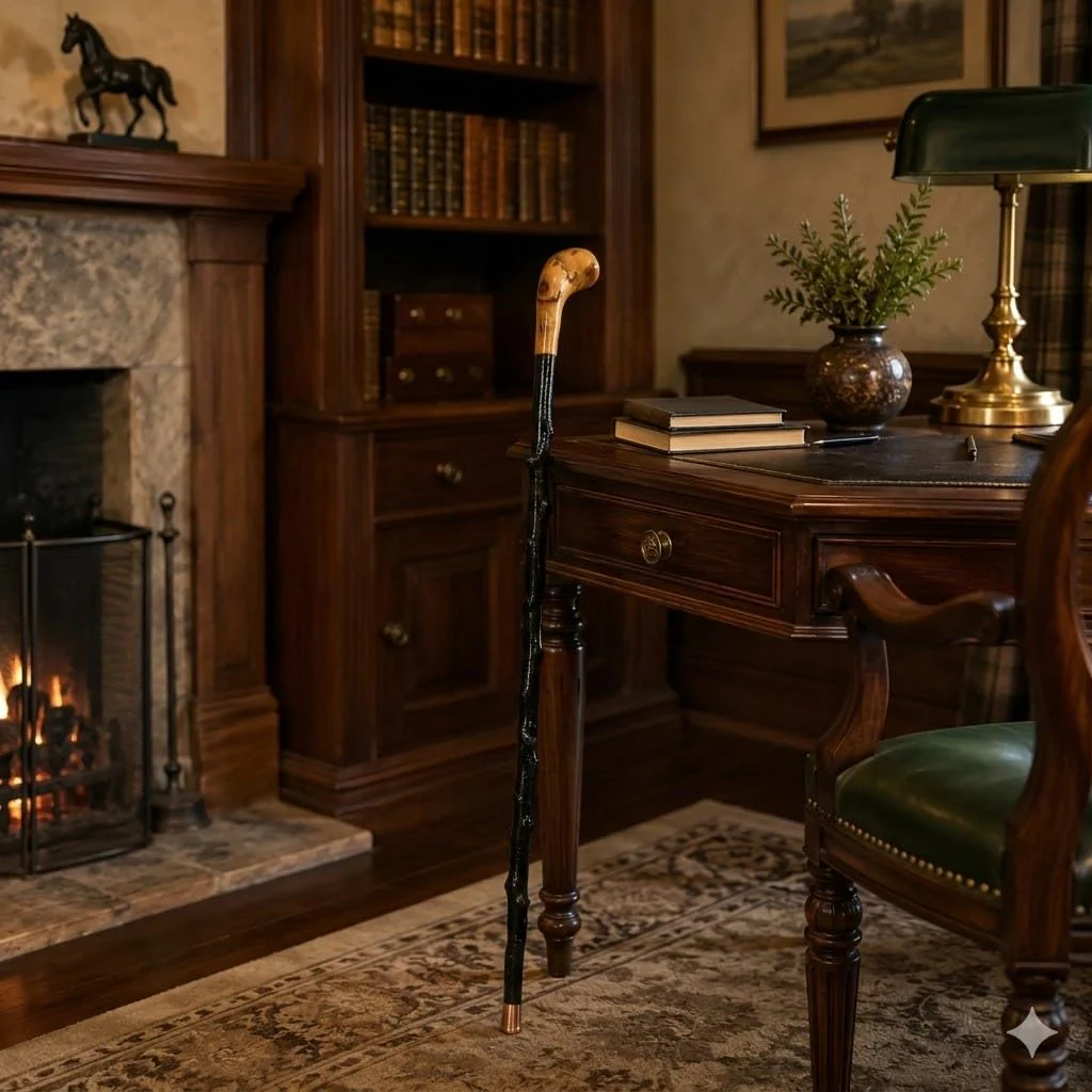 Imported Shillelagh Wooden Irish Walking Stick, Handcrafted 100% Blackthorn Lightweight Wood Cane, Handles All Unique, Black High Gloss Lacquered, Made in Ireland 36" - Image 7