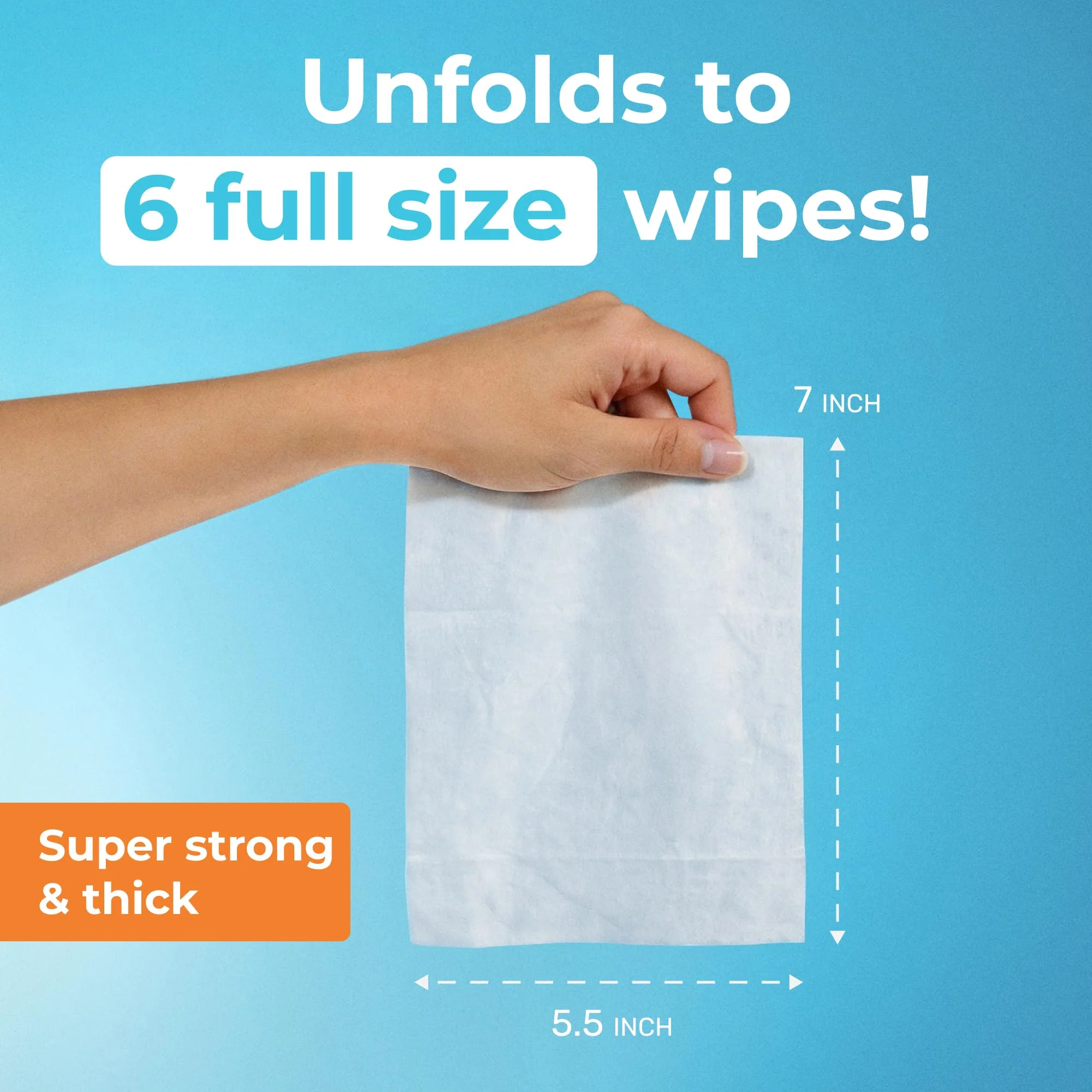 Impossibly Compact Travel Flushable Wipes - 99.5% Water and Aloe - Safe for Sensitive Skin & Hypoallergenic - Travel Essentials for Adults, Kids & Babycare, Unscented, 8 Pack 48 Wipes - Image 3