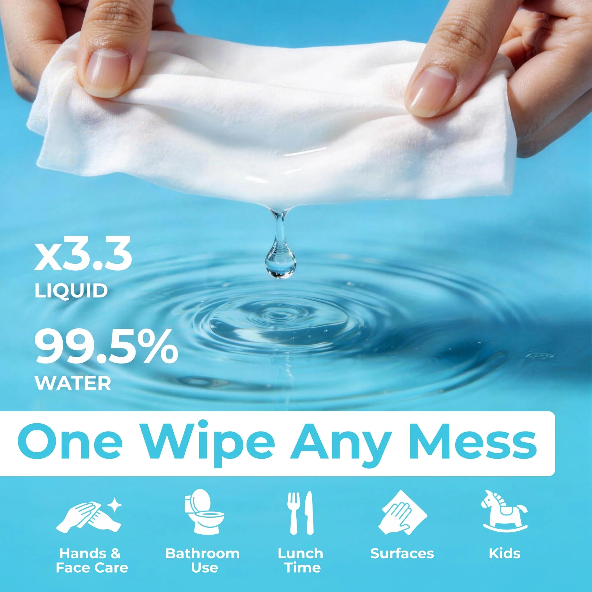 Impossibly Compact Travel Flushable Wipes - 99.5% Water and Aloe - Safe for Sensitive Skin, Hypoallergenic & Unscented - Travel Essentials for Adults, Kids & Baby Care - 48 Pack Total 288 Wipes - Image 3