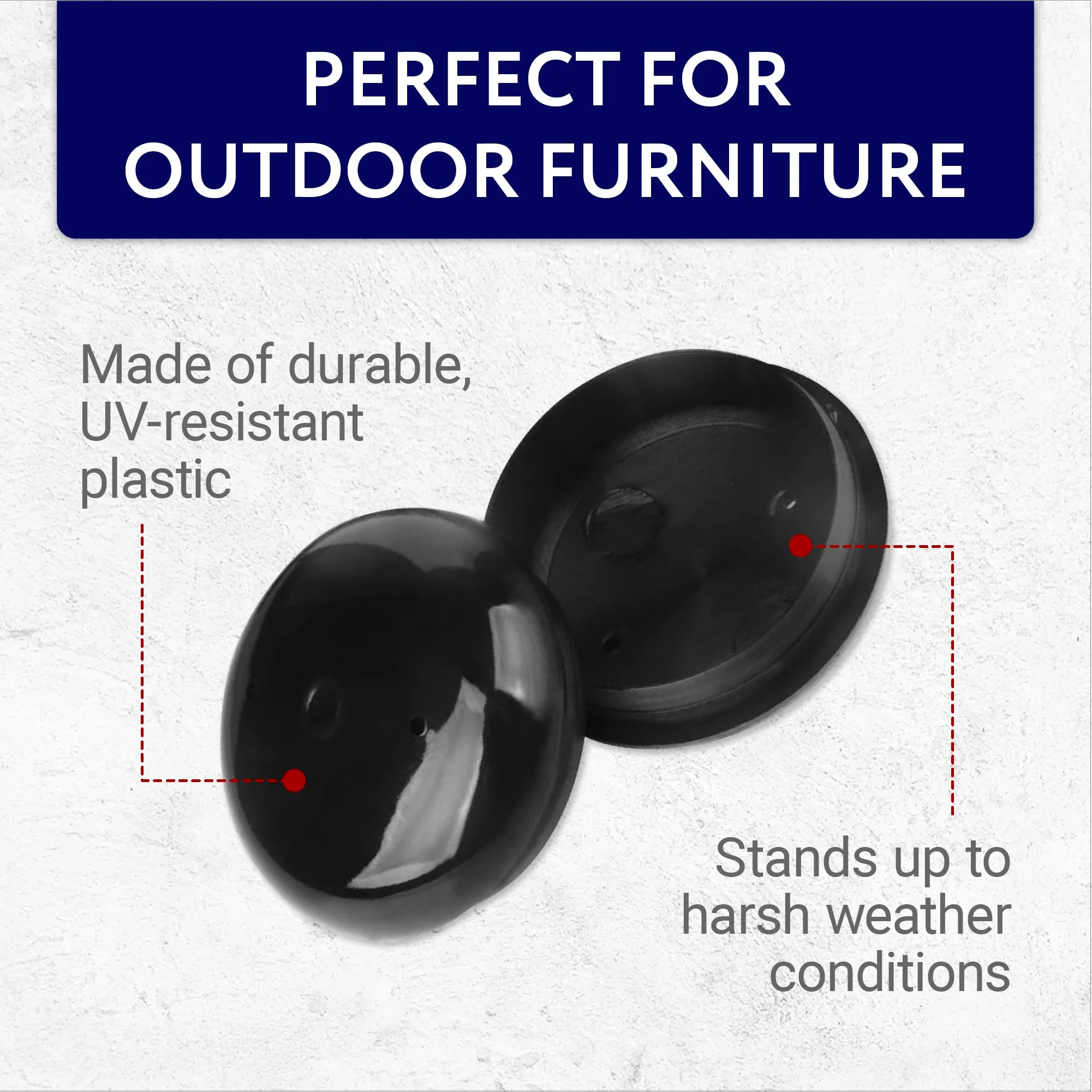 IMPRESA 32 Pack of 1.5 Patio Furniture Glides/Feet/Caps for Wrought Iron Outdoor Furniture “ Protect Your Floor Surfaces from Scratches, Replacement for Eight Chairs