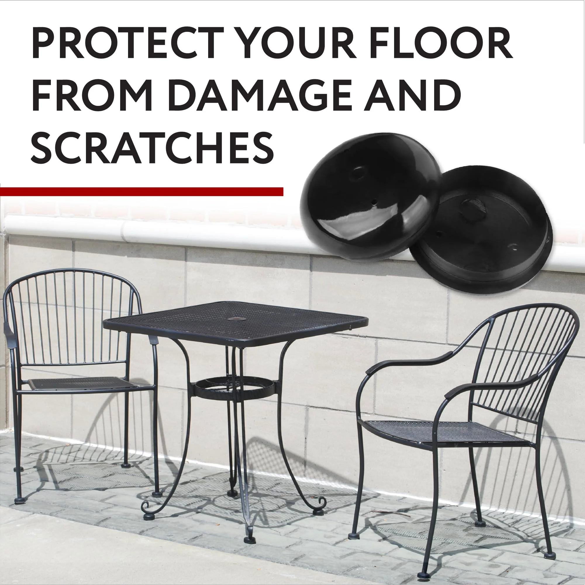 IMPRESA 32 Pack of 1.5 Patio Furniture Glides/Feet/Caps for Wrought Iron Outdoor Furniture “ Protect Your Floor Surfaces from Scratches, Replacement for Eight Chairs - Image 3