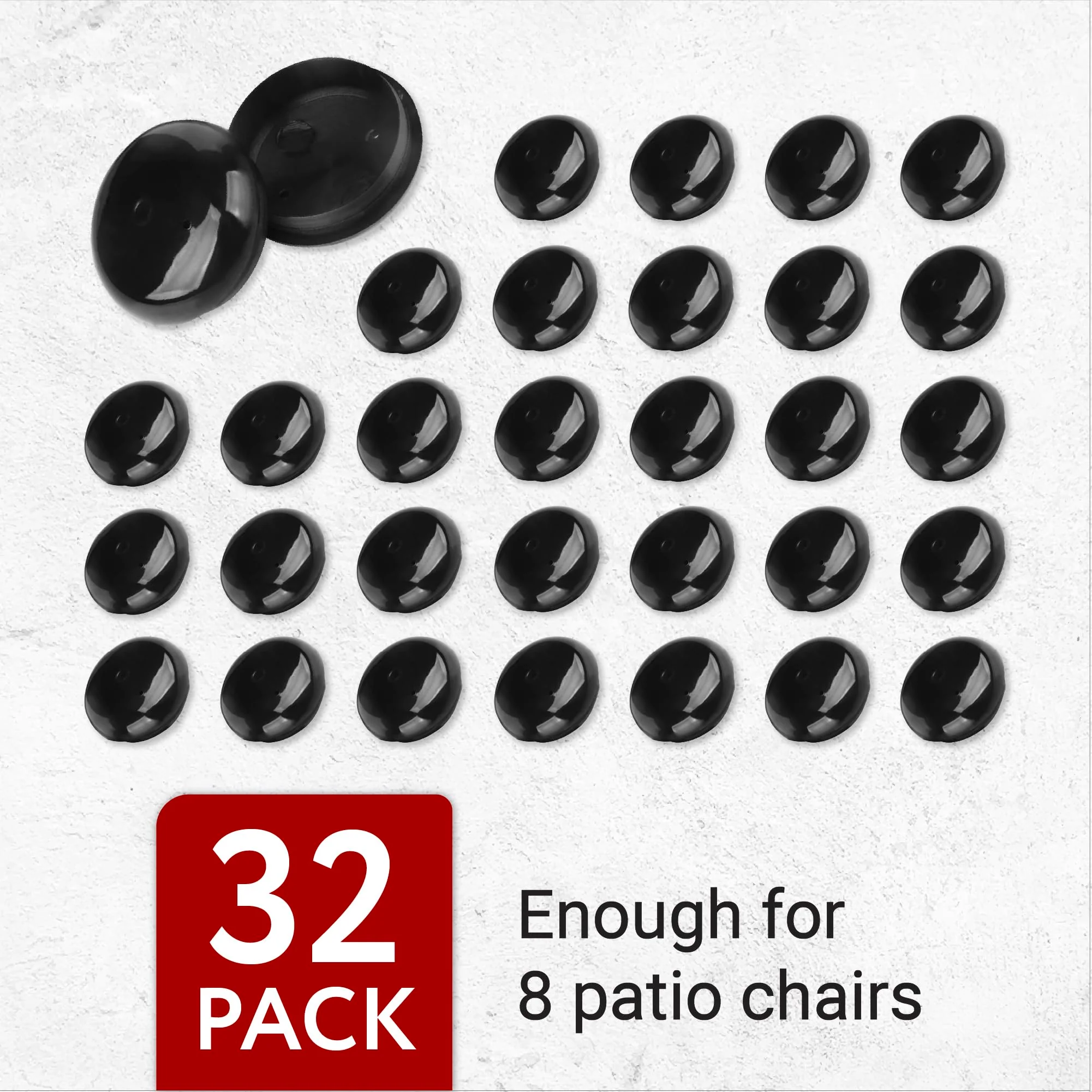 IMPRESA 32 Pack of 1.5 Patio Furniture Glides/Feet/Caps for Wrought Iron Outdoor Furniture “ Protect Your Floor Surfaces from Scratches, Replacement for Eight Chairs - Image 5