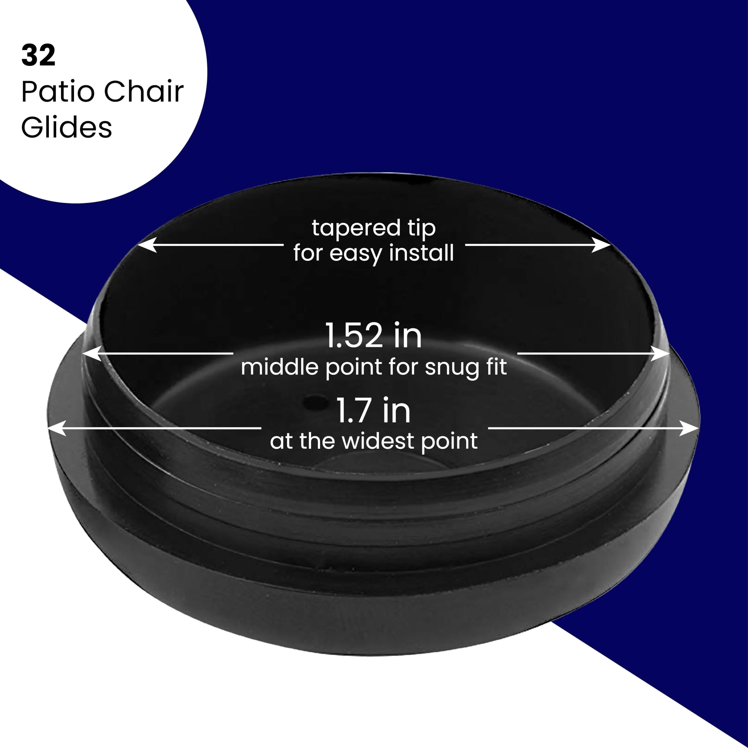 IMPRESA 32 Pack of 1.5 Patio Furniture Glides/Feet/Caps for Wrought Iron Outdoor Furniture “ Protect Your Floor Surfaces from Scratches, Replacement for Eight Chairs - Image 6