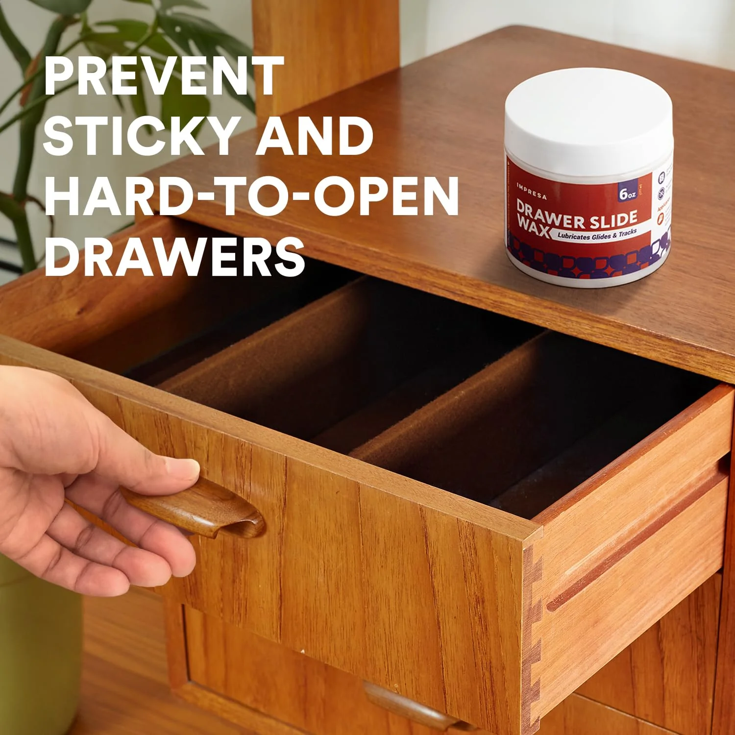 Impresa Wood Drawer Slide Wax - Friction Reducer & Drawer Ease - Corrosion Protection with Wood Wax - Easy Application & Sliding Door Grease - Image 6