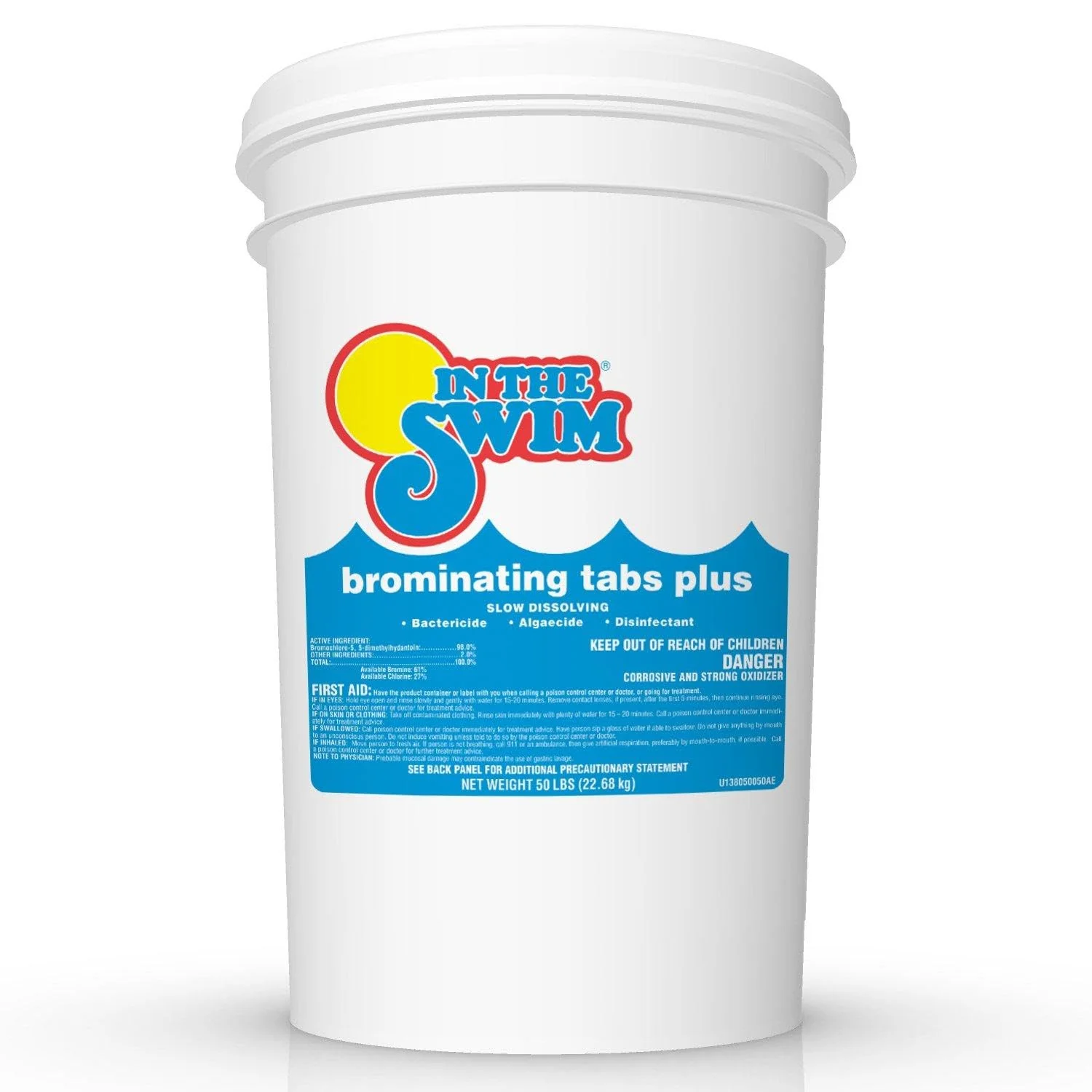 In The Swim 1 Inch Bromine Plus Tablet Sanitizer for Spas, Hot Tubs, or Swimming Pools - Pre-Stabilized, Low Odor, Chlorine Alternative - 50 Pounds