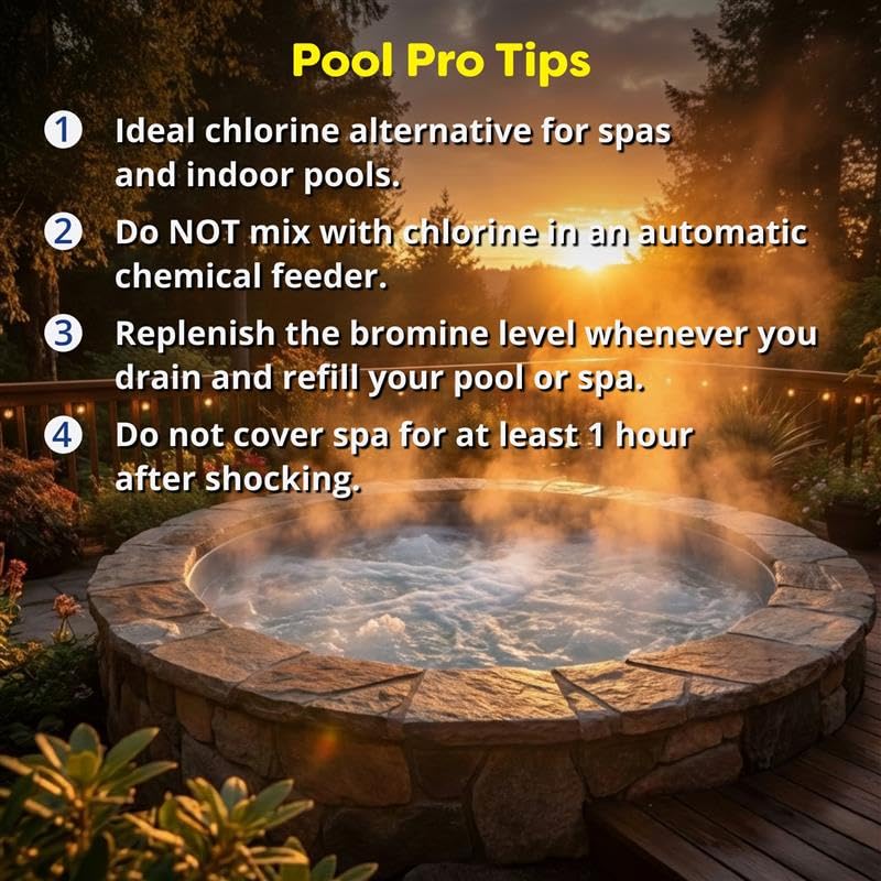 In The Swim 1 Inch Bromine Plus Tablet Sanitizer for Spas, Hot Tubs, or Swimming Pools - Pre-Stabilized, Low Odor, Chlorine Alternative - 8 Pounds - Image 4