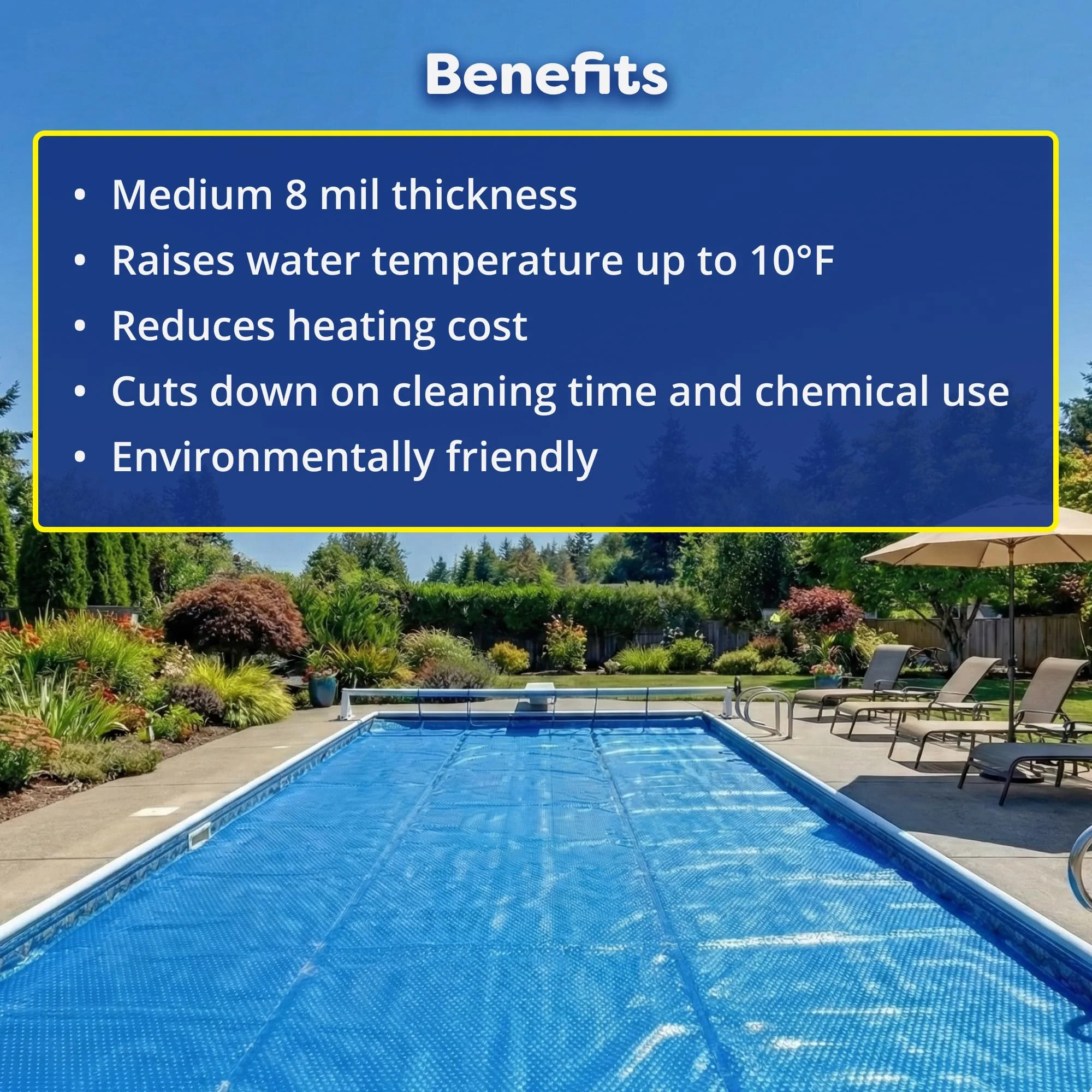 In The Swim 21' Standard Blue Round Solar Pool Cover 8 Mil for Solar Heating Above Ground Pools and Inground Pools - Image 5