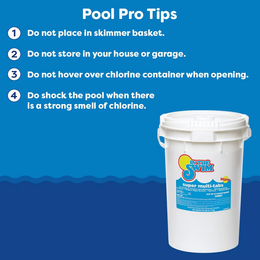 In The Swim 3 inch 5-in-1 Super Multi-Tabs – Swimming Pool Sanitizer – Chlorine - Algaecide - Stabilizer - Clarifier - 24 Pounds - Image 5