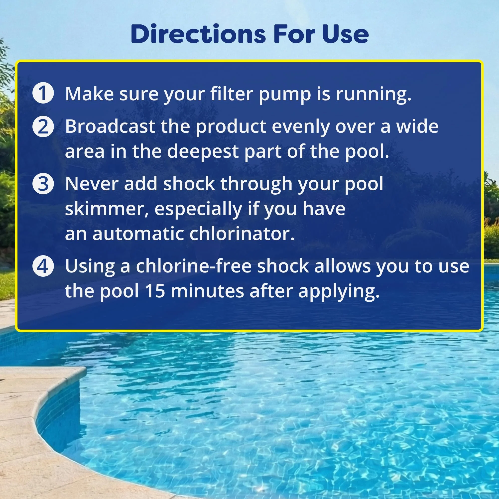 In The Swim Chlorine-Free Pool Shock – Quick Dissolving, Fast-Acting, Shock-Oxidizer for Swimming Pools, Spas, and Salt Chlorinated Pools Compatible - 6 x 1 Pound Bags - Image 4
