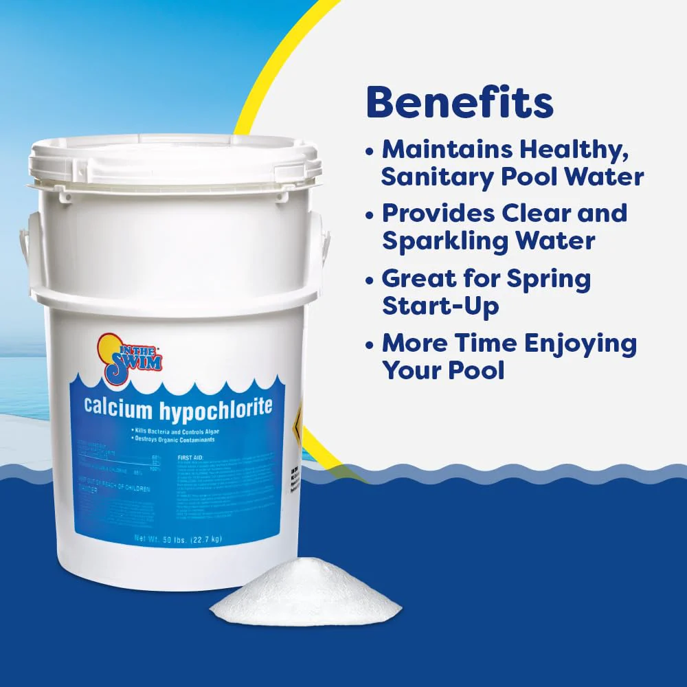 In The Swim Shock and Chlorine Bundle for Sanitizing Swimming Pools – Includes 50 Pound Bucket of 68% Cal-Hypo Pool Shock and 50 Pound Bucket of 3 Inch Stabilized Chlorine Tablets - Image 4