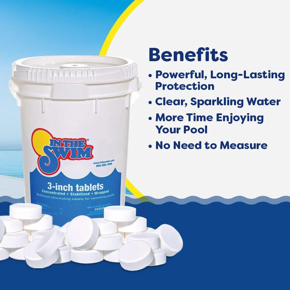 In The Swim Shock and Chlorine Bundle for Sanitizing Swimming Pools – Includes 50 Pound Bucket of 68% Cal-Hypo Pool Shock and 50 Pound Bucket of 3 Inch Stabilized Chlorine Tablets - Image 6