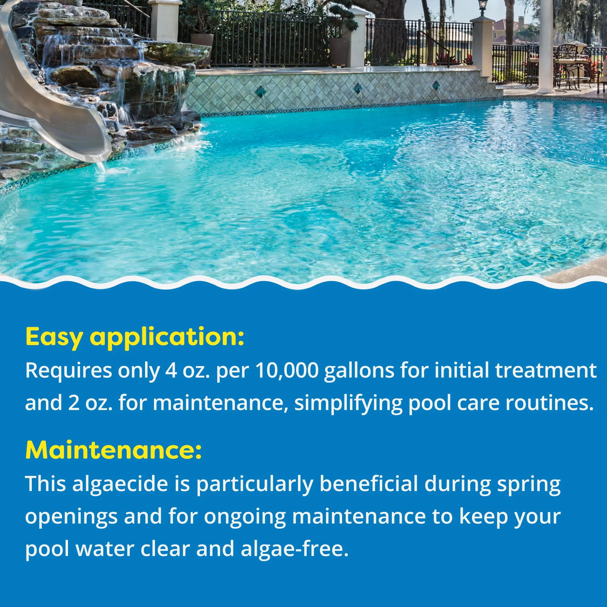 In The Swim Super Algaecide for Above Ground or Inground Swimming Pools – Low Odor, Non-Foaming Preventative for Yellow/Mustard Algae in Swimming Pools - 7.1% Chelated Copper – 1 Quart - Image 7