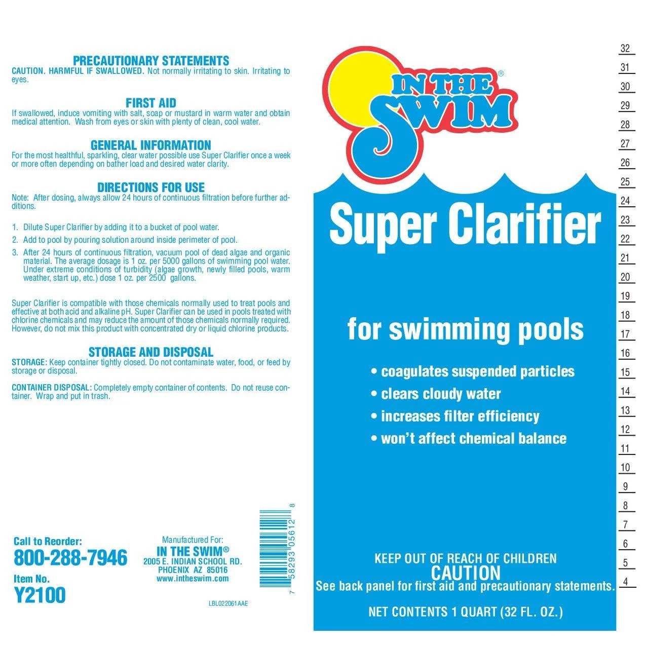 In The Swim Super Clarifier – Fast-Acting, Highly Concentrated Pool Water Clarifier for Crystal Clear Water & Improved Filter Efficiency – for Sand & Cartridge Filters - 1 Quart - Image 3