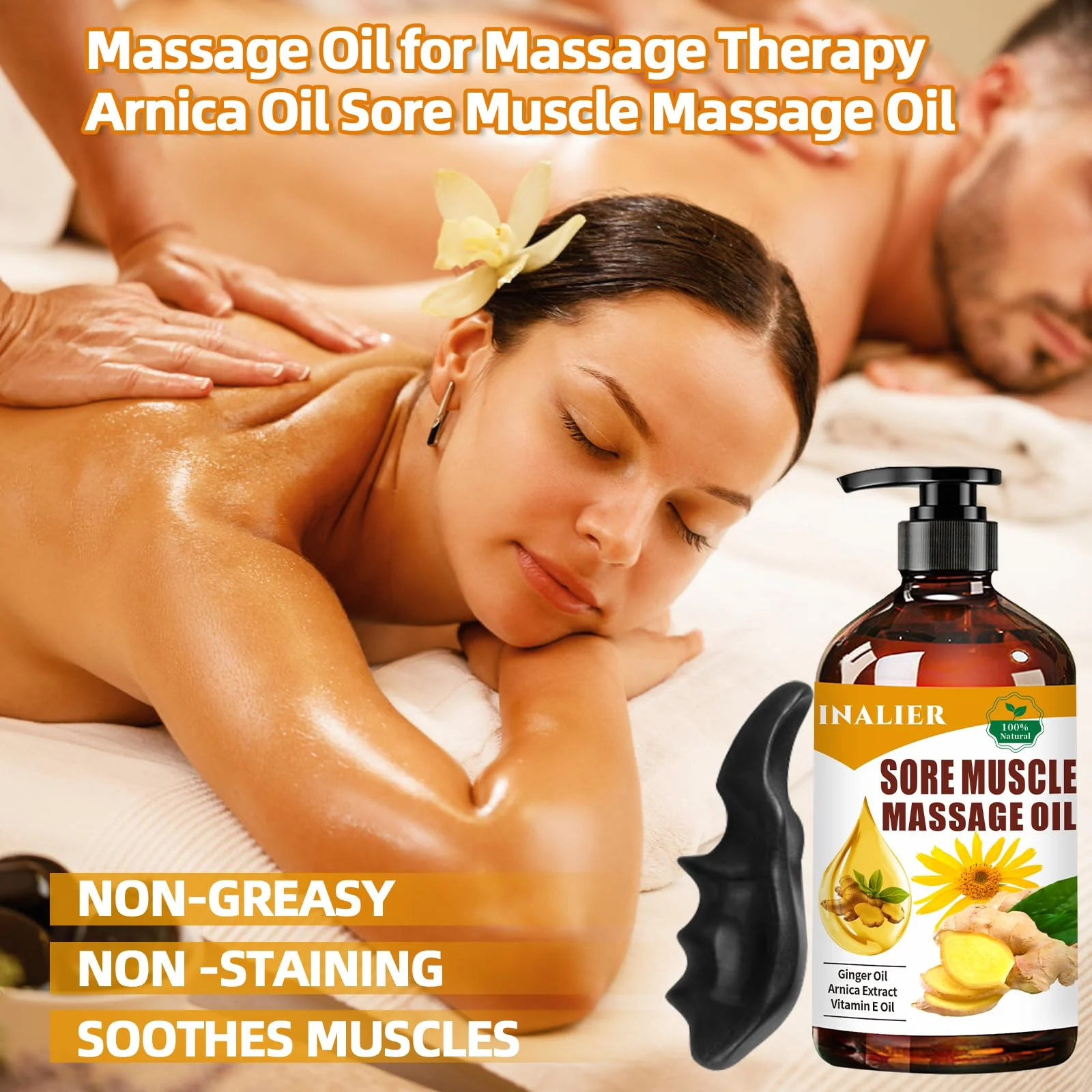 INALIER Sore Muscle Massage Oil,Gift for Husband Dad Boyfriend,Relaxing Massage Oil,Arnica Oil,Massages Oil for Massage Therapy,Gifts for Men and Women,Spa Gifts for Him Her - Image 3