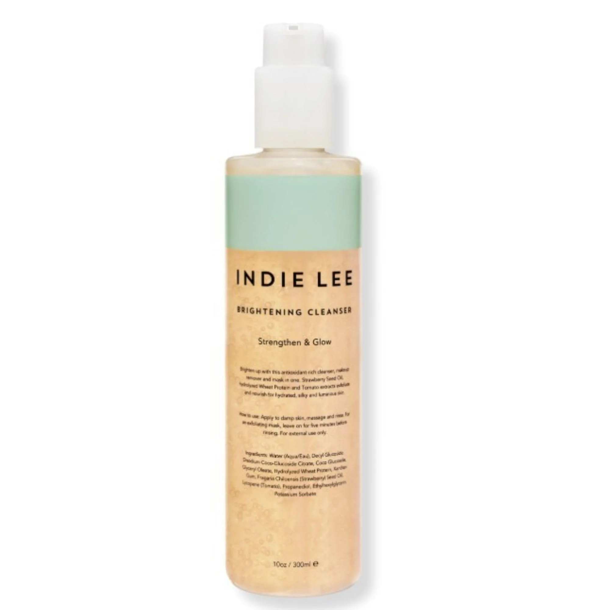 Indie Lee Brightening Facial Cleanser - Daily Hydrating Cleanser, Makeup Remover & Exfoliating Face Mask to Brighten, Firm & Protect Dry Skin - Clean, Gentle Face Wash (10oz)