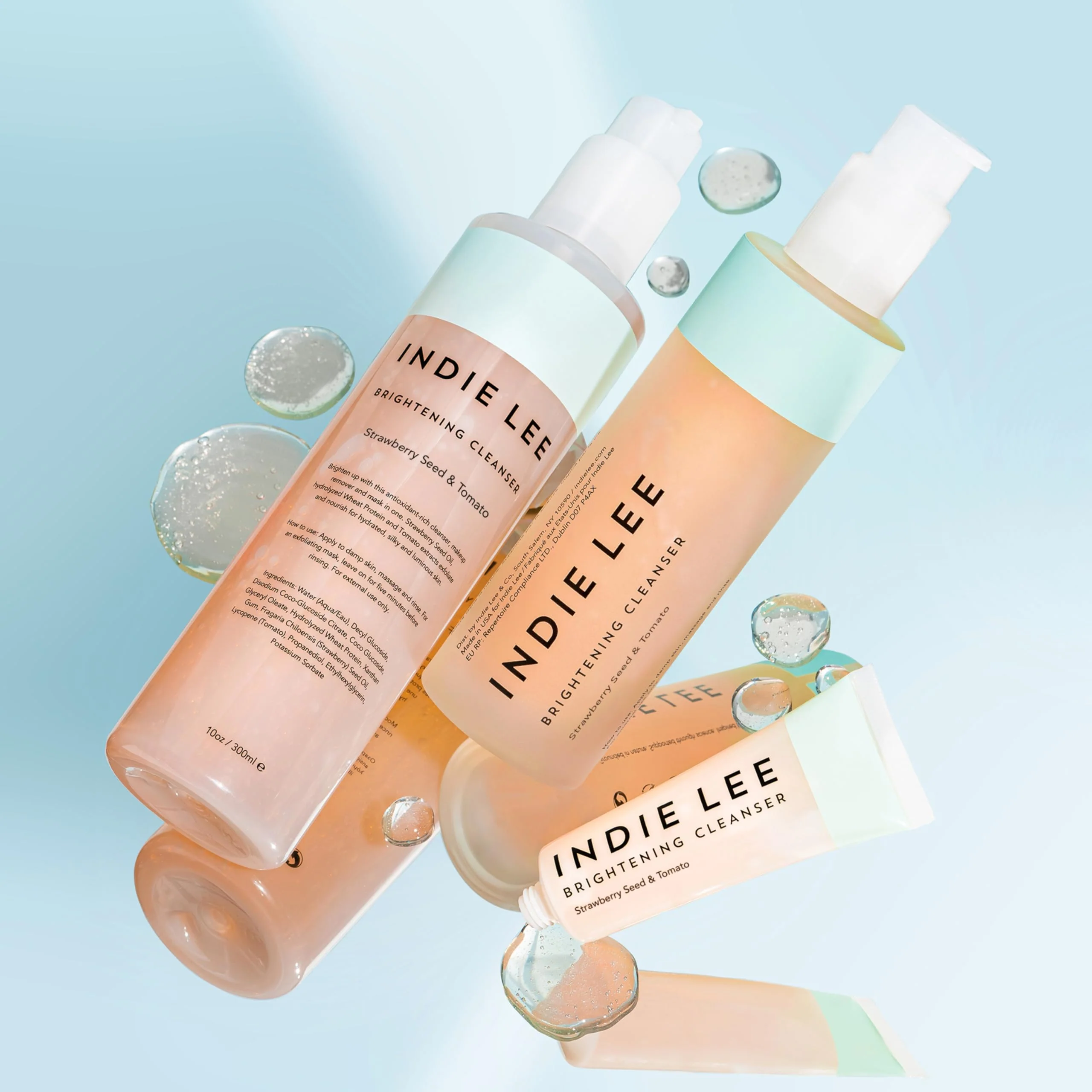 Indie Lee Brightening Facial Cleanser - Daily Hydrating Cleanser, Makeup Remover & Exfoliating Face Mask to Brighten, Firm & Protect Dry Skin - Clean, Gentle Face Wash (10oz) - Image 4
