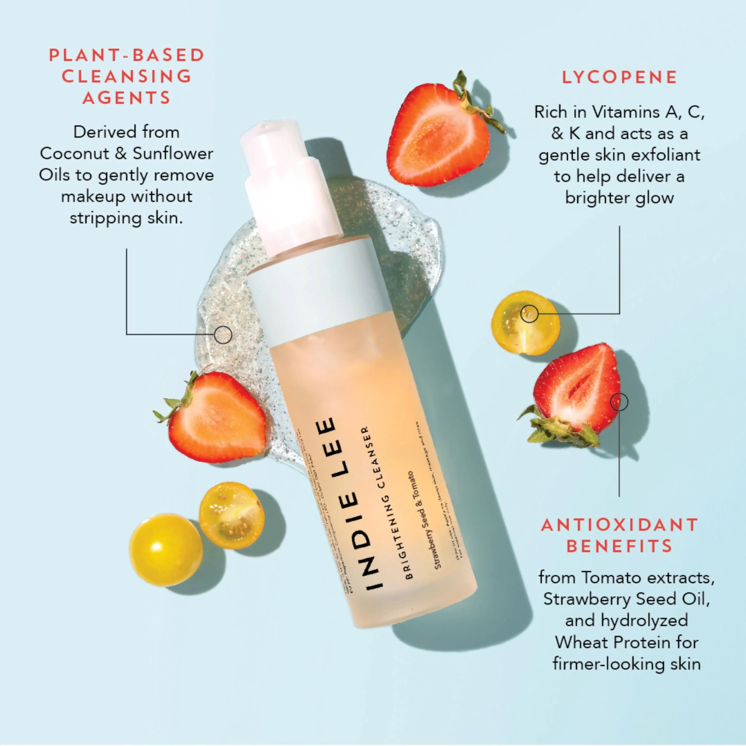 Indie Lee Brightening Facial Cleanser - Daily Hydrating Cleanser, Makeup Remover & Exfoliating Face Mask to Brighten, Firm & Protect Dry Skin - Clean, Gentle Face Wash (10oz) - Image 7