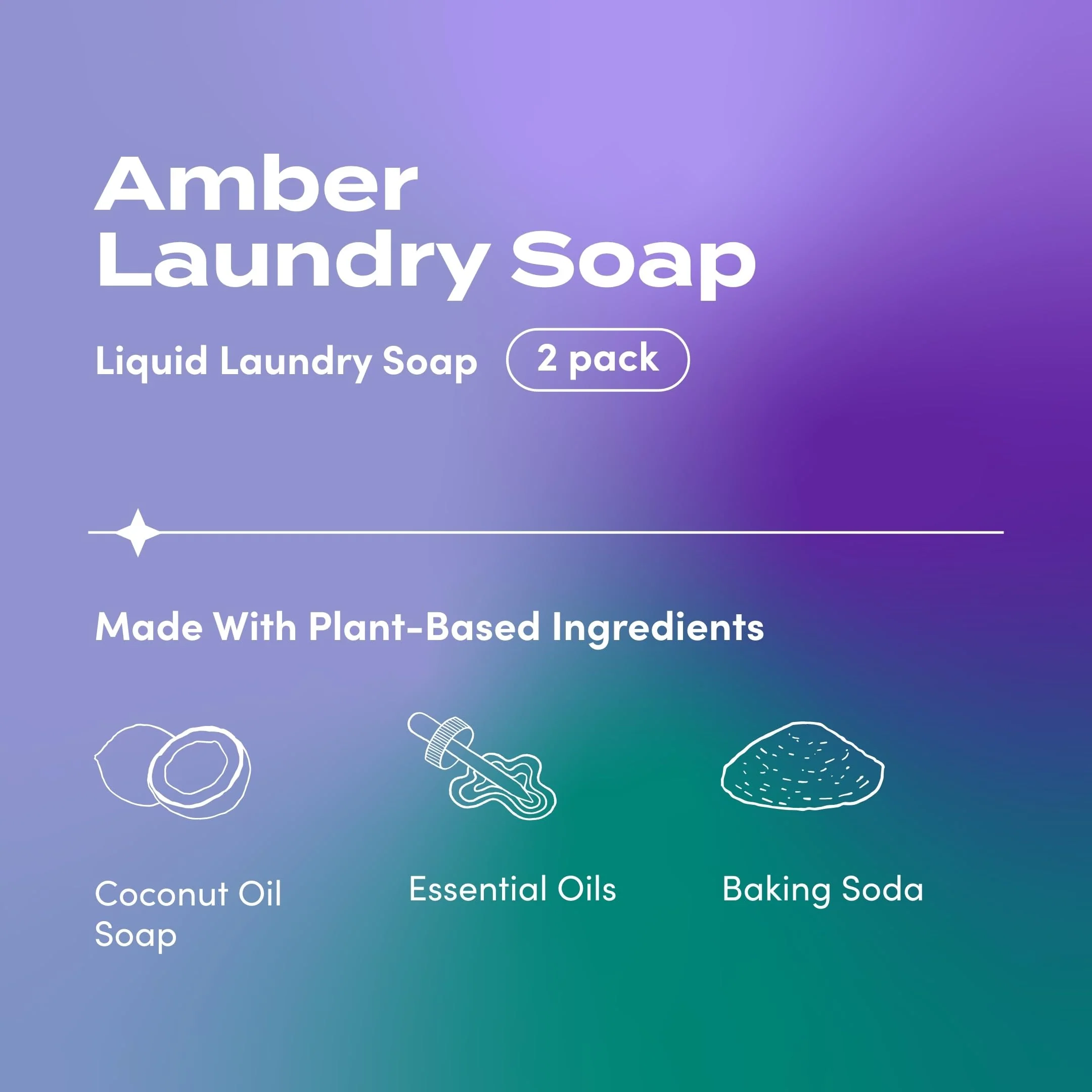 Indigo Wild Zum Clean Laundry Soap - Plant-Based Liquid Laundry Soap - Contains Baking Soda, Essential Oils & Saponified Coconut Oil - Amber - 64 fl oz (2 Pack) - Image 2