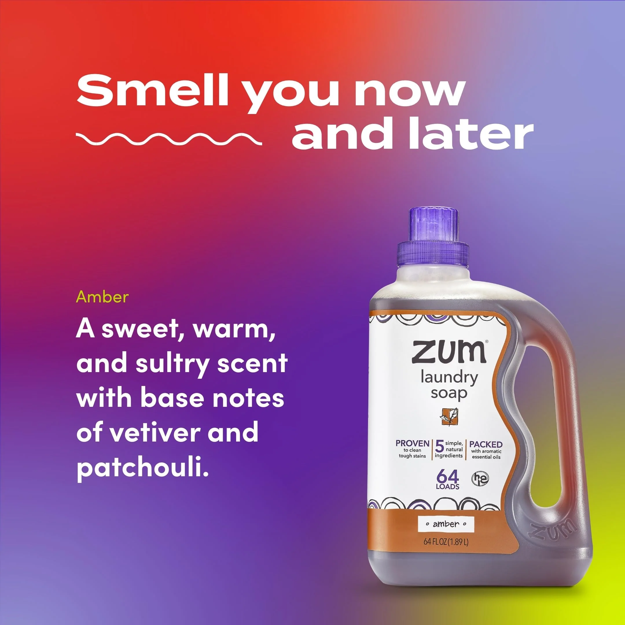 Indigo Wild Zum Clean Laundry Soap - Plant-Based Liquid Laundry Soap - Contains Baking Soda, Essential Oils & Saponified Coconut Oil - Amber - 64 fl oz (2 Pack) - Image 3