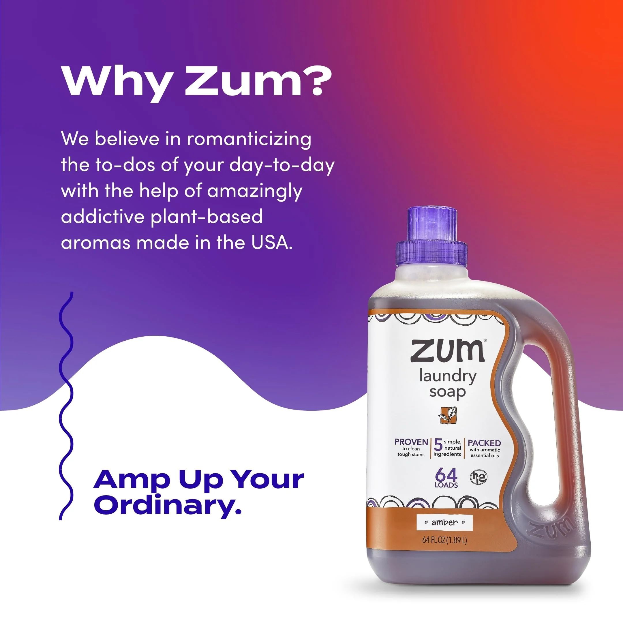 Indigo Wild Zum Clean Laundry Soap - Plant-Based Liquid Laundry Soap - Contains Baking Soda, Essential Oils & Saponified Coconut Oil - Amber - 64 fl oz (2 Pack) - Image 6