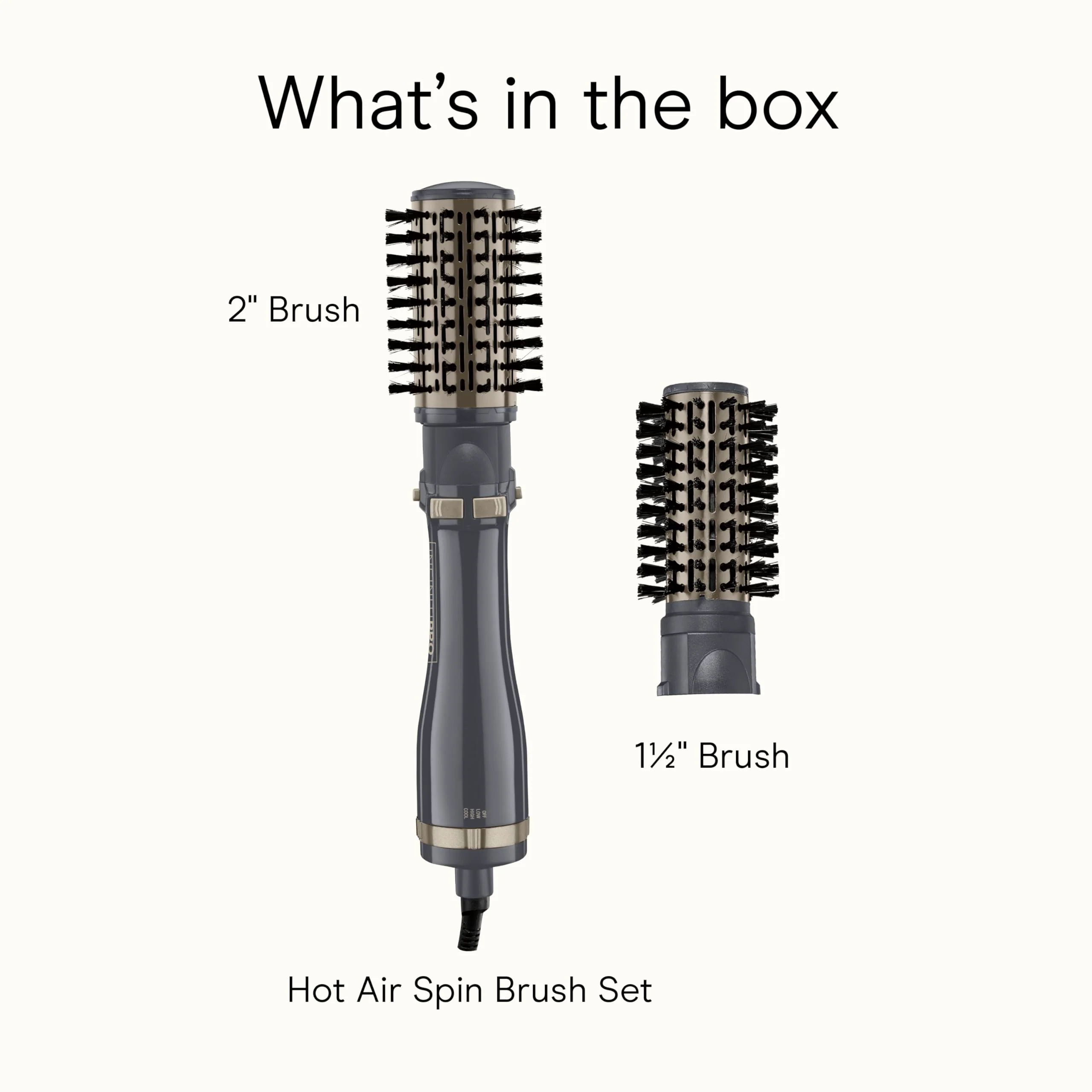 INFINITIPRO BY CONAIR Hot Air Styling Brush Set with 2-Inch and 1.5-Inch Bristles - Image 3