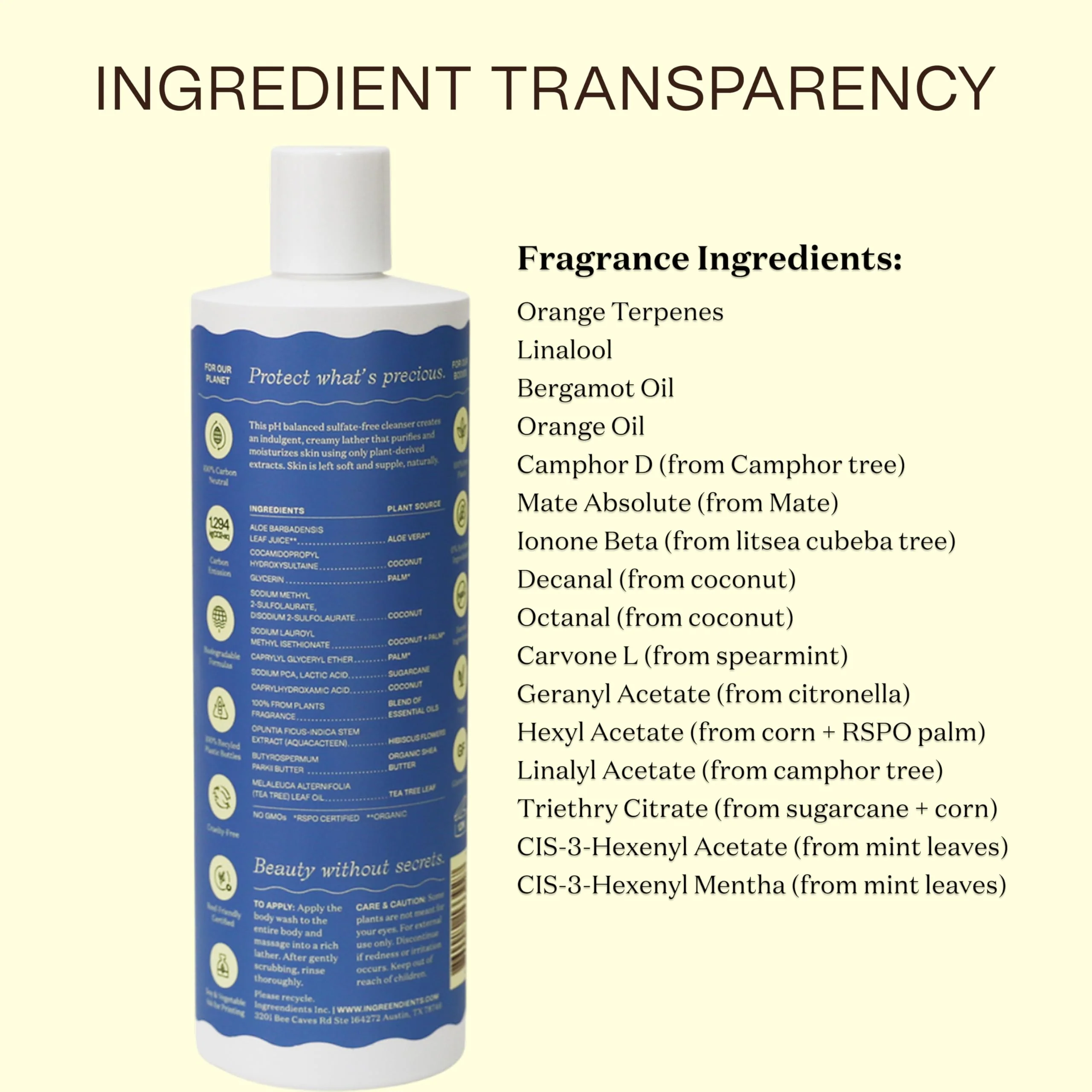 Ingreendients Moisturizing Body Wash For Sensitive, Dry & All Skin Types - pH Balanced, Natural, Organic, Non-Toxic, Vegan, Sulfate-Free, Paraben-Free, Gluten-Free (16 FL. OZ) - Image 3