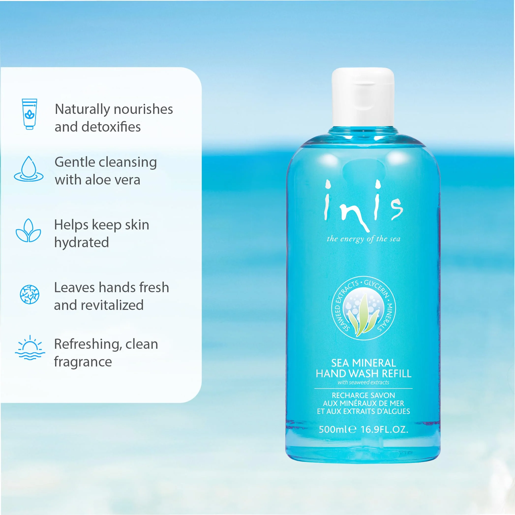 Inis the Energy of the Sea Mineral Hand Wash Refill, 16.9 Fluid Oz - Image 3