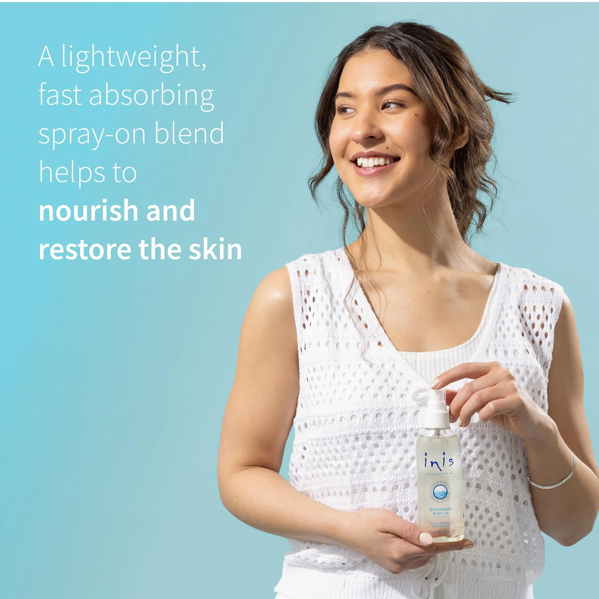 Inis the Energy of the Sea Replenishing Body Oil - Fast Absorbing Moisturizing Spray - Made with Hydrating Jojoba Oil for Dry Skin - Enriched with Seaweed Extracts & Vitamin E – 5 Fl Oz - Image 3