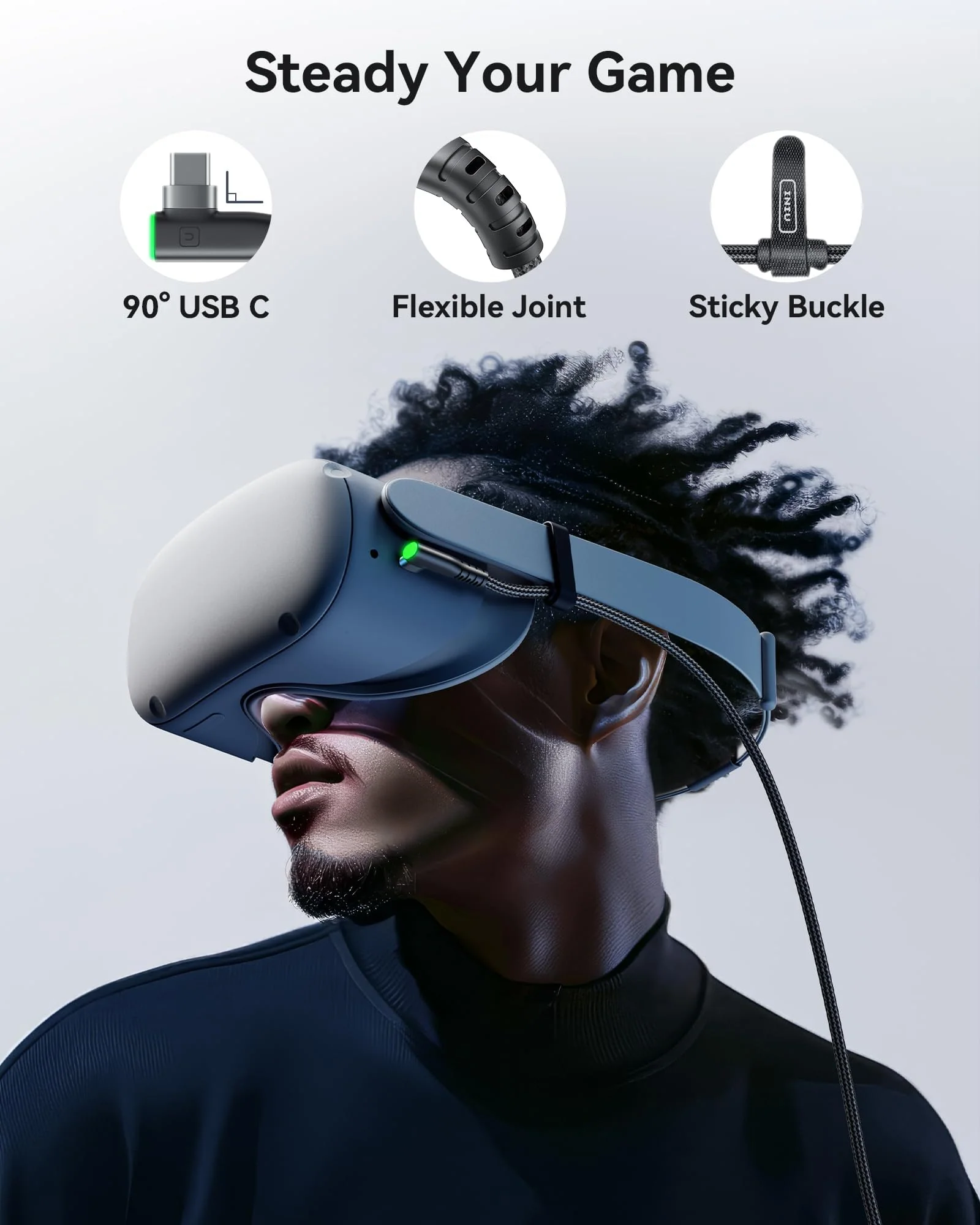 INIU Link Cable, [16FT 5m] VR Cable USB 3.0 High Speed Type C Charger Cable Fast Charging While Playing,USB to USB C Cable for Meta Oculus Quest 3S 3 2 Pico 4 Accessories and Gaming PC Steam VR - Image 3