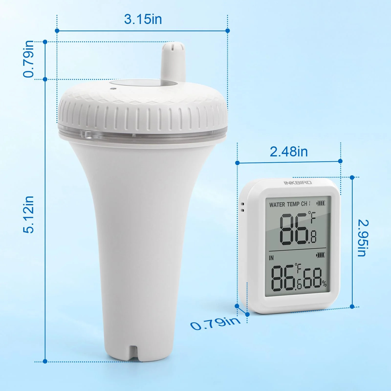 INKBIRD IBS-P01R 2nd Generation Wireless Floating Pool Thermometer Easy to Read for Hot Tub, Compatible with Gateway IBS-M1 and IBS-M2 - Image 3