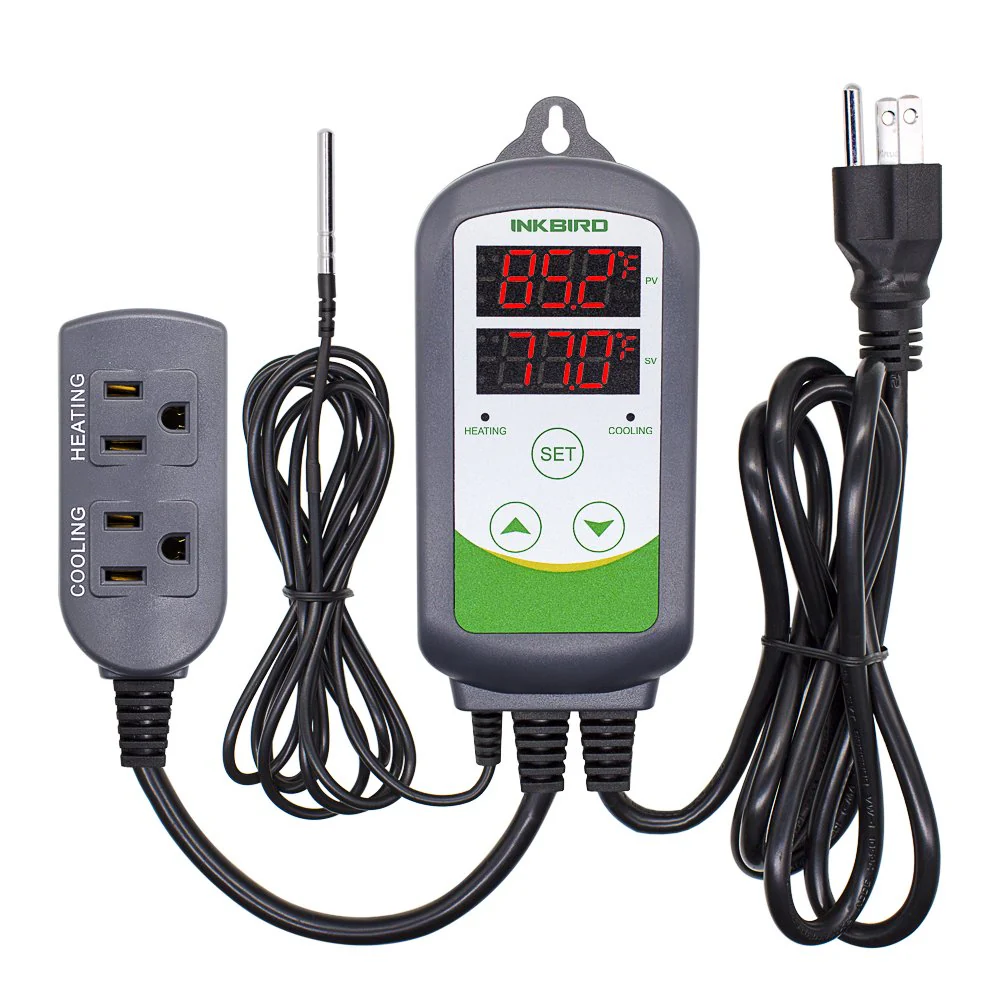 Inkbird ITC-308 Digital Temperature Controller 2-Stage Outlet Thermostat Heating and Cooling Mode Carboy Homebrew Fermenter Greenhouse Terrarium 110V 10A 1100W - Image 2