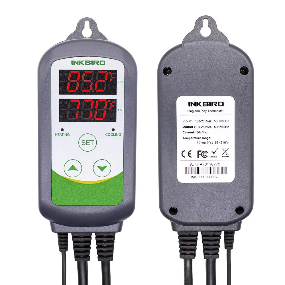 Inkbird ITC-308 Digital Temperature Controller 2-Stage Outlet Thermostat Heating and Cooling Mode Carboy Homebrew Fermenter Greenhouse Terrarium 110V 10A 1100W - Image 3