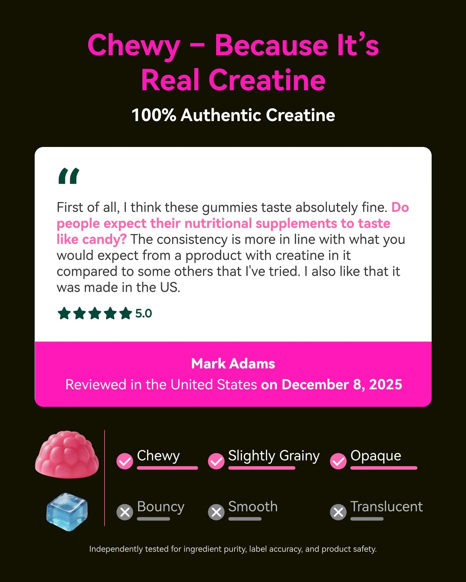 Inner Brightness Creatine Monohydrate Gummies for Women 5000mg - 6-in-1 with Biotin, Zinc, B6, B12 - Sugar-Free Raspberry Creatine Chewables for Muscle, Energy & Skin - 120 Count - Image 2
