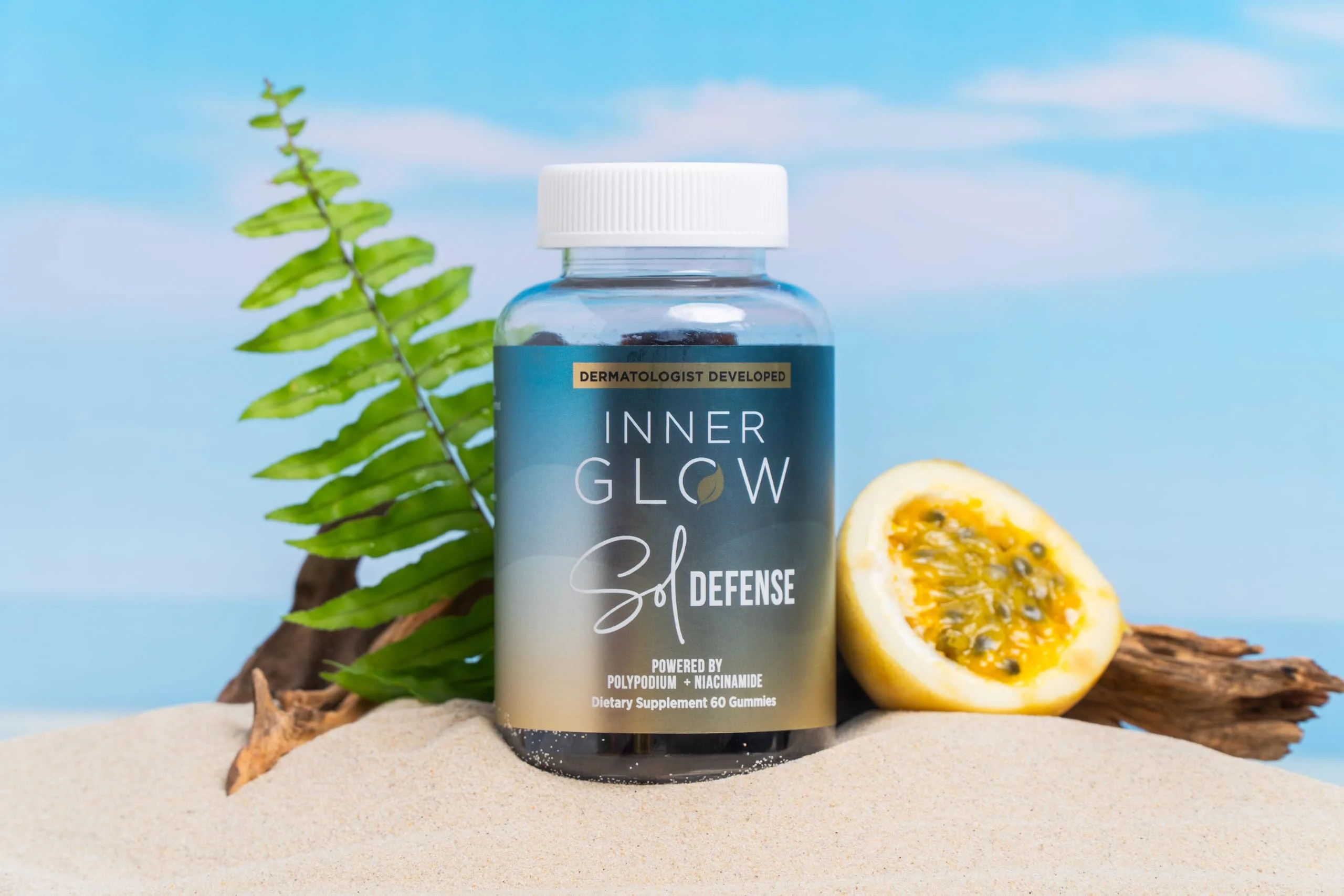 Inner Glow Sol Defense Gummies – Dermatologist & Plastic Surgeon-Formulated Skin Resilience Vitamin Supplement with Polypodium Leucotomos & Niacinamide, Passion Fruit Flavor, 60 Sugar-Free Gummies - Image 6