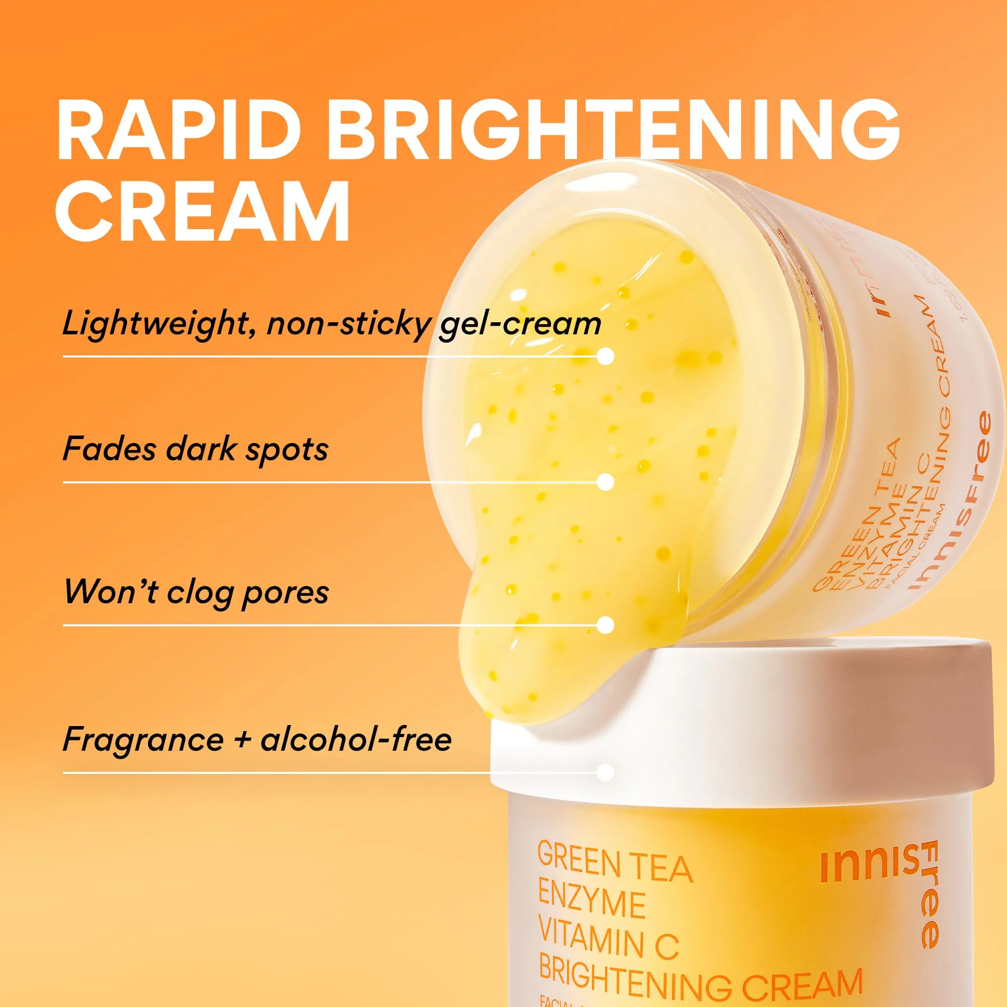 innisfree Green Tea Enzyme Vitamin C Brightening Cream, Korean Face Moisturizer for Dark Spots, Hydration & Radiant Skin - Image 10