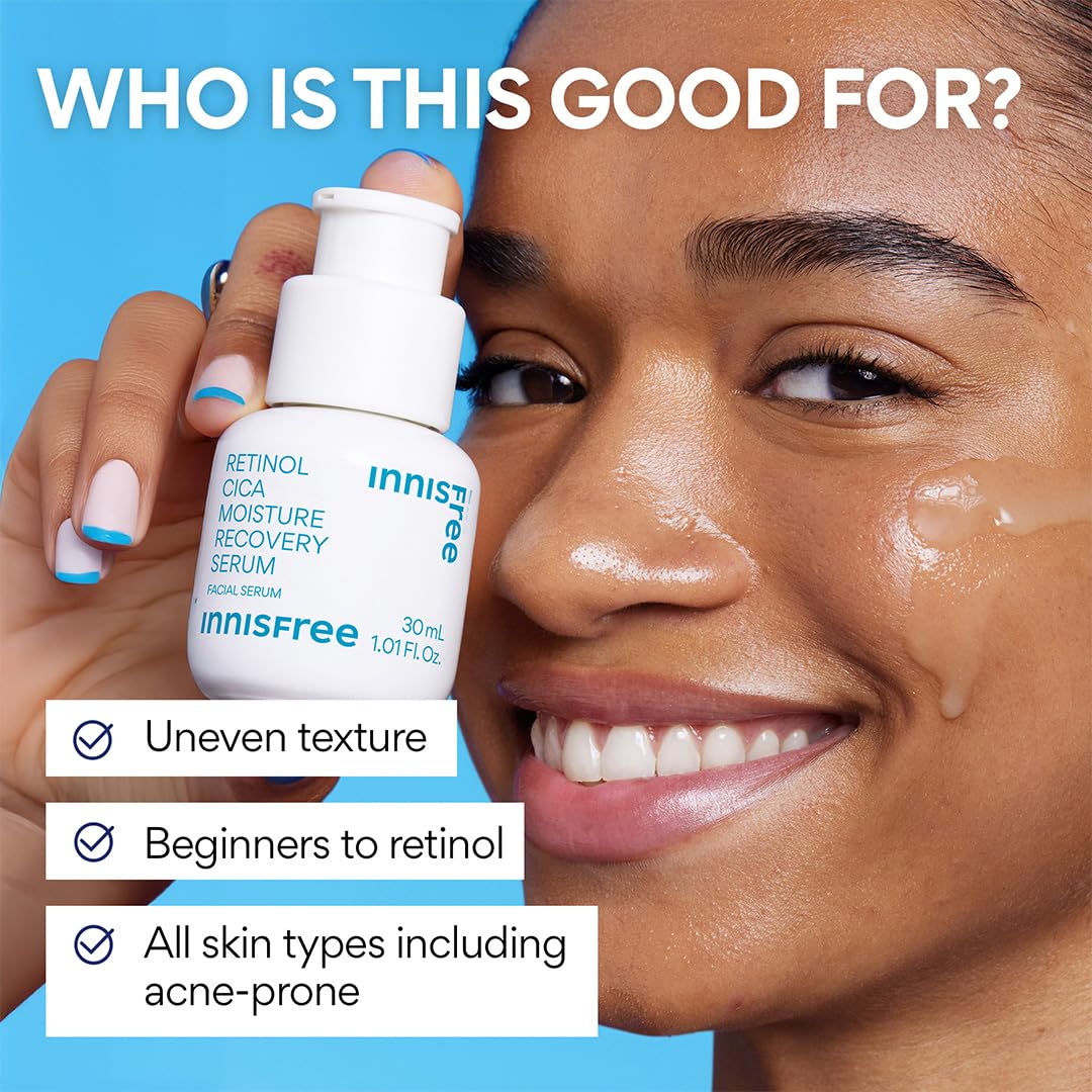 innisfree Retinol Cica Serum with Salicylic Acid, Korean Moisture Recovery Treatment for Beginners, Face Care - Image 3