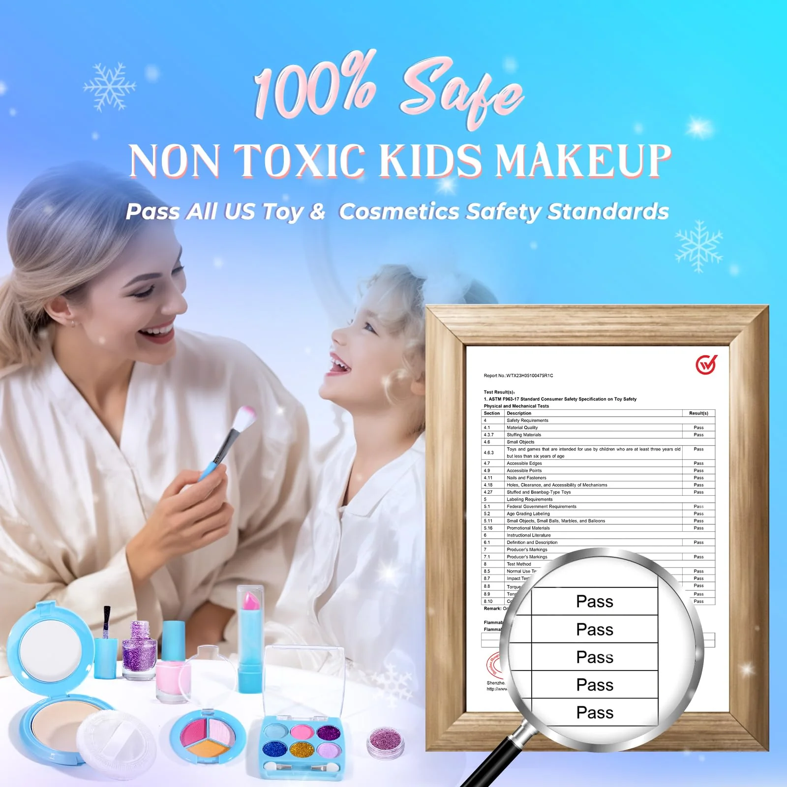 INNOCHEER Kids Makeup Kit for Girl Toys, Frozen Makeup Set for Girls, Real Washable Makeup Kit for Girls, Birthday Christmas Princess Gifts for Girls Kids Toddlers Age 3 4 5 6 7 8 9 10 11 12 Year Old - Image 8