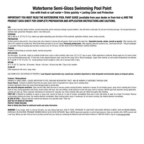INSL-X Waterborne, Semi-Gloss Acrylic Pool Paint, Aquamarine,1 Gallon,128 Fl Oz (Pack of 1) - Image 4