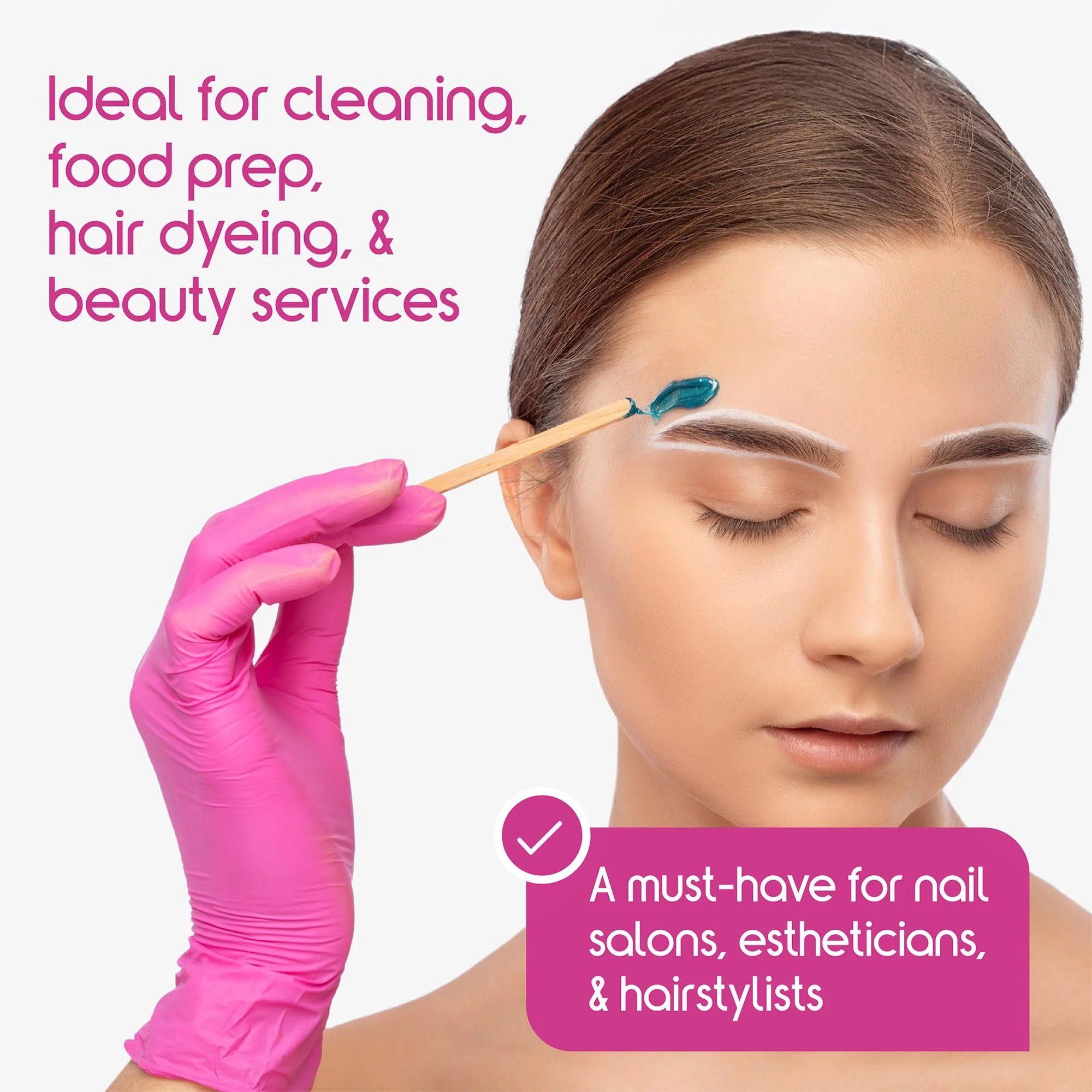 Inspire Pink Gloves Disposable Latex Free | Nitrile Pink Glove Hair and Nail Salon, Esthetician Nitrile Disposable Gloves (10 Boxes Of 100 (Case of 1000), Large) - Image 5