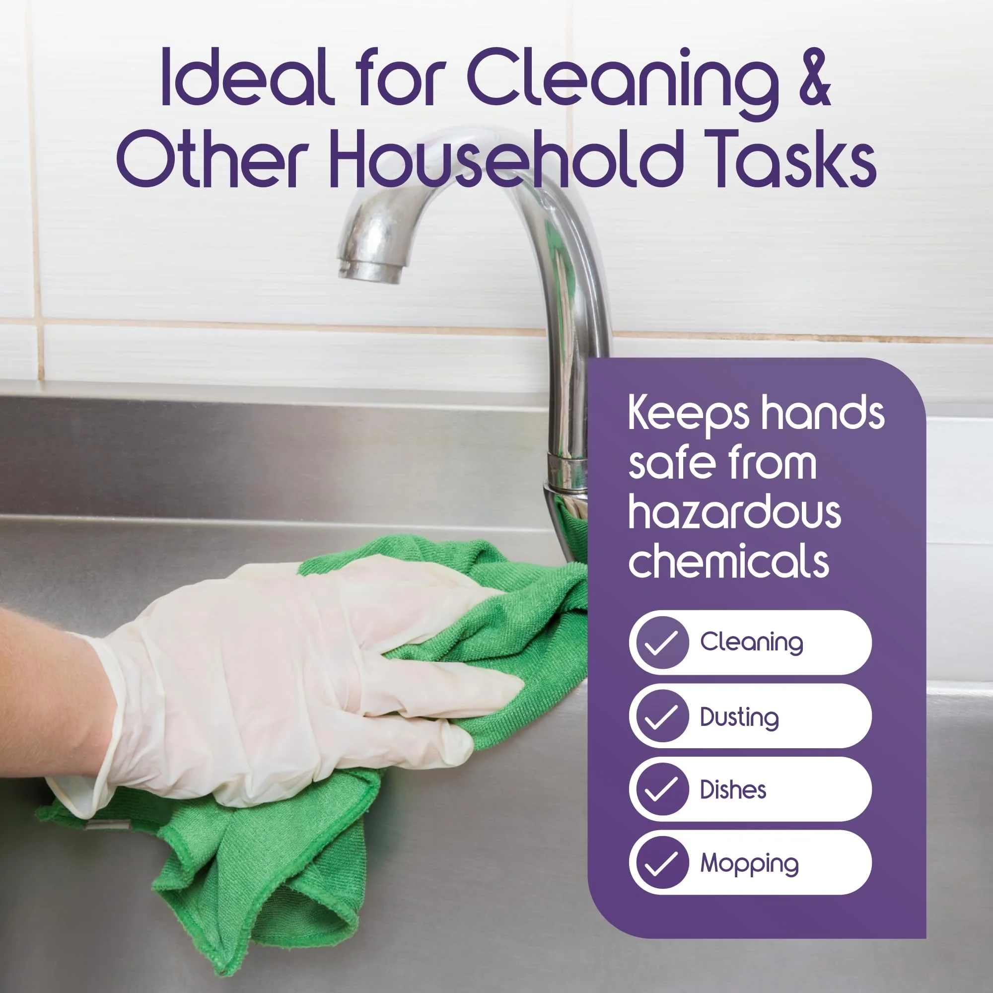 Inspire Stretch Vinyl Exam Gloves | THE ORIGINAL Quality Disposable Latex Free Medical Glove Cleaning Cooking Food Service Labs Healthcare and Household Small, 1000 Count - Image 5