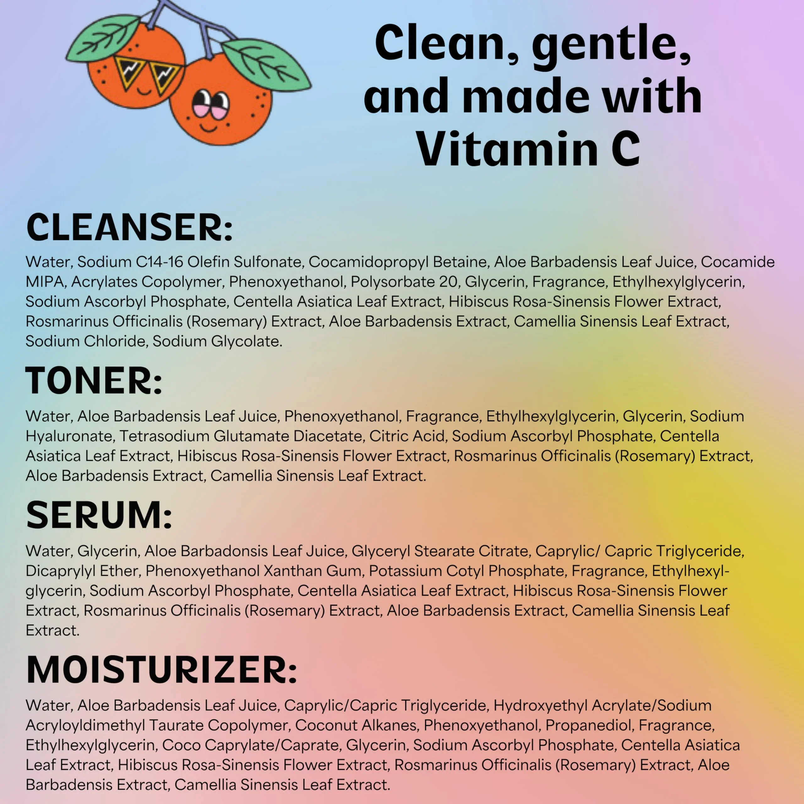 InstaNatural BESTIES BFF Four Step Teen Skincare Kit | Simple Skincare for Healthy Skin (Cleanser, Toner, Serum & Gel Moisturizer for All Skin Types) (BFF Four Step Kit, Fresh Citrus) - Image 2