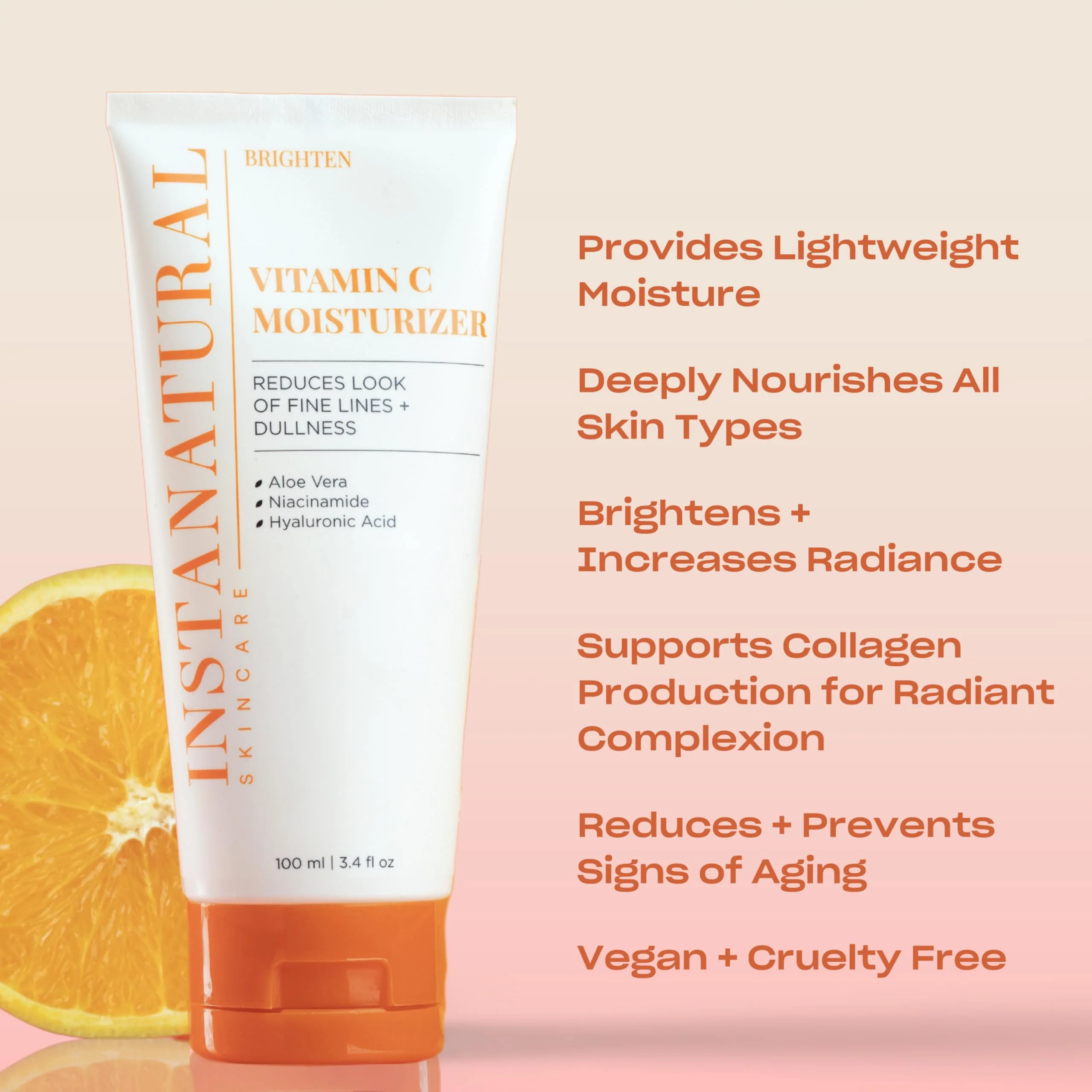 InstaNatural Vitamin C Moisturizer Face Cream, Brightens and Reduces the Look of Fine Lines and Wrinkles, Moisturizing Lotion for Dry Skin, with Hyaluronic Acid, 3.4 FL Oz - Image 7